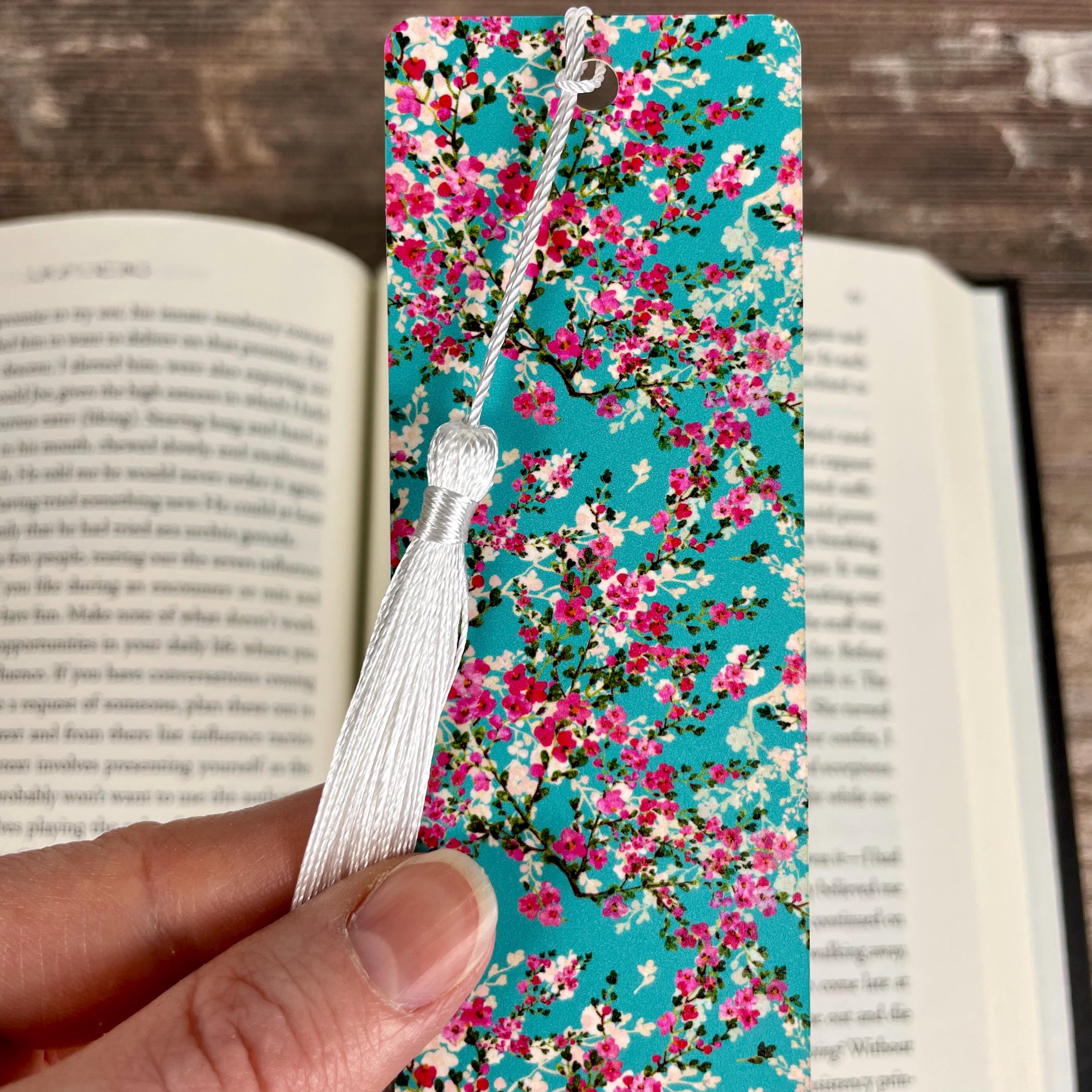 Cherry Blossom Bookmark for Teacher Appreciation Gift, Floral Book Accessory or Birthday Gift for Book Lovers and Readers