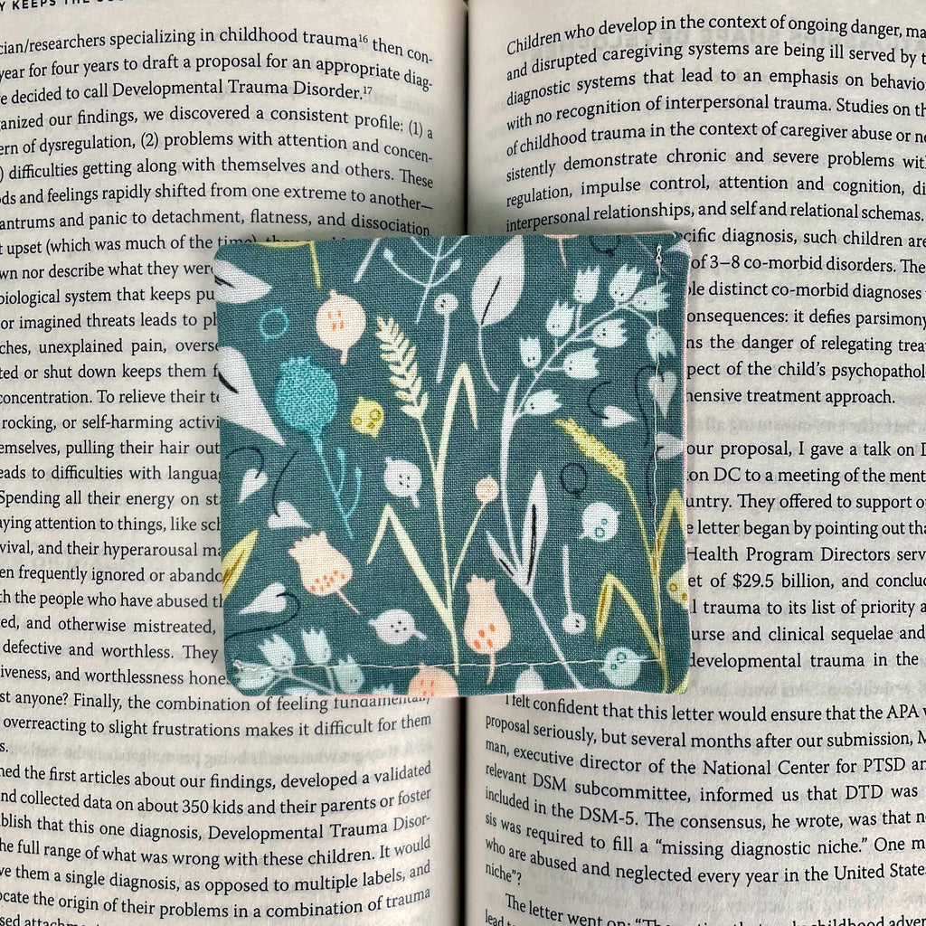 Teal Botanical Bookmark for Garden Lovers Makes a Thoughtful Book Club Exchange Gift