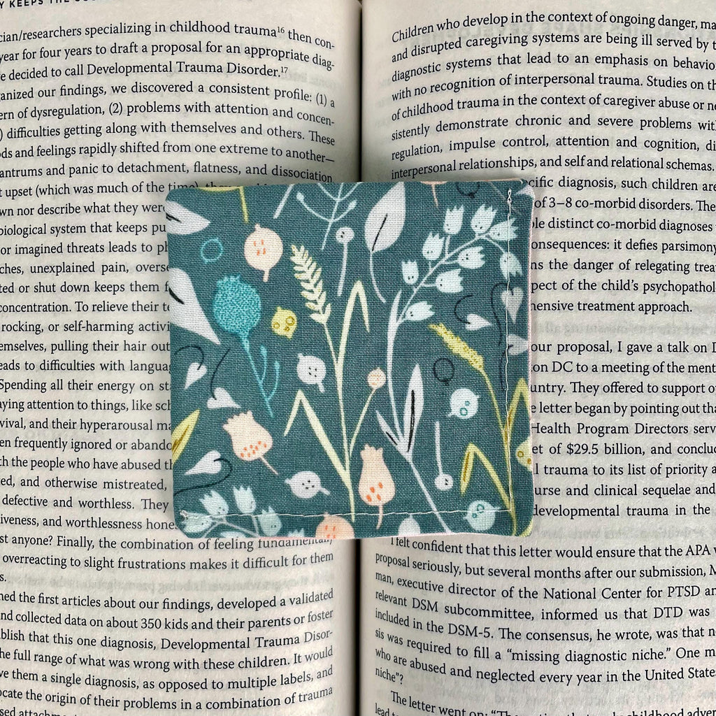 Teal Botanical Bookmark for Garden Lovers Makes a Thoughtful Book Club Exchange Gift