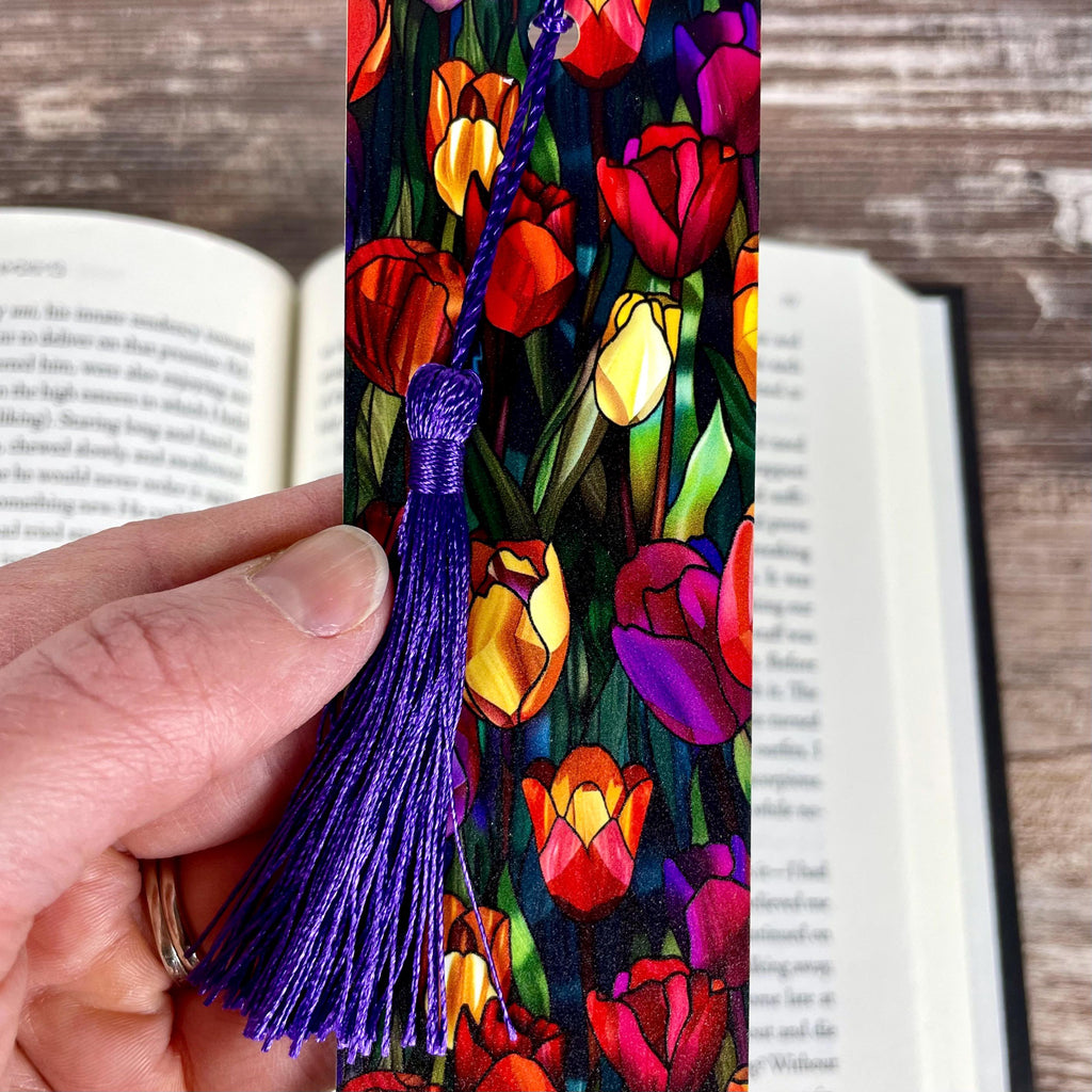 Tulip Floral Bookmark for Teacher Gift Basket or Bookish Gift for Mother's Day and Flower Lovers