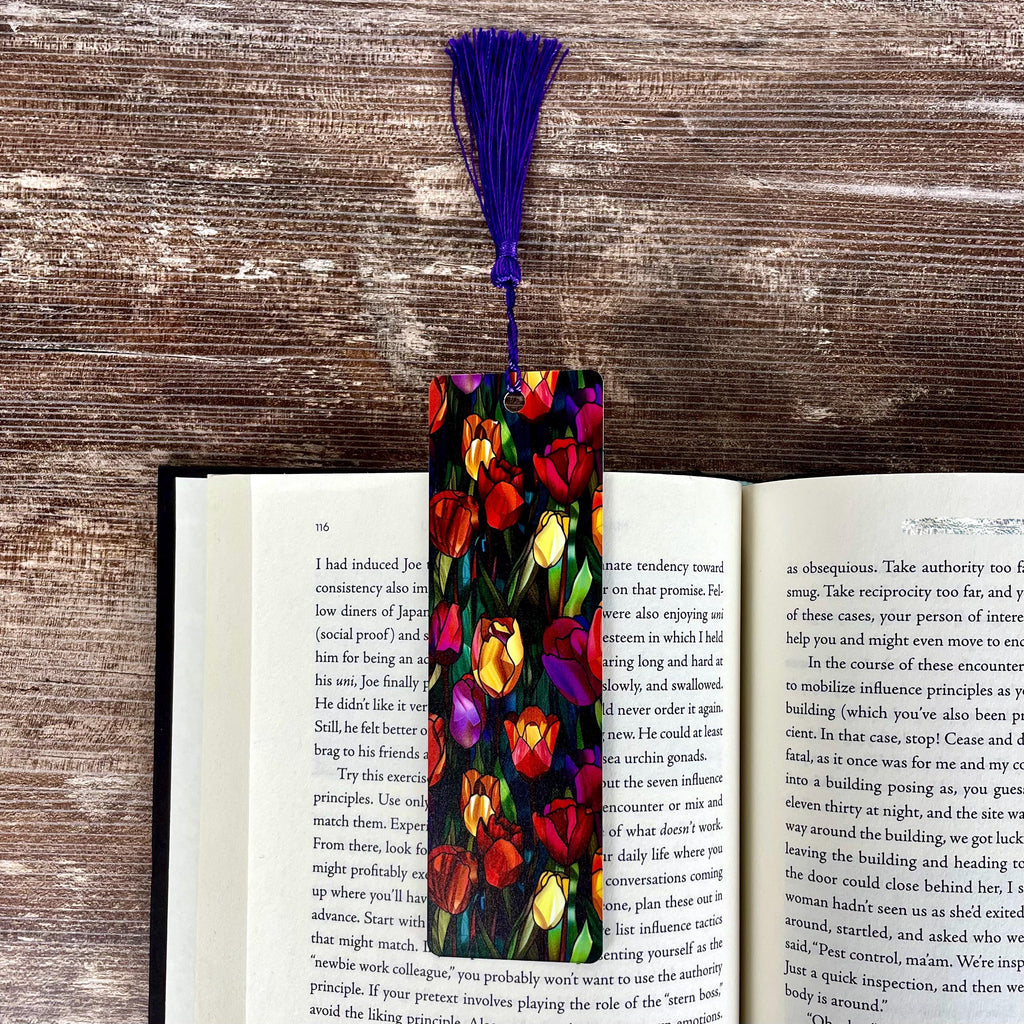 Tulip Floral Bookmark for Teacher Gift Basket or Bookish Gift for Mother's Day and Flower Lovers