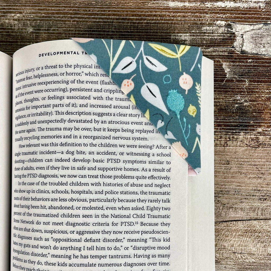 Teal Botanical Bookmark for Garden Lovers Makes a Thoughtful Book Club Exchange Gift