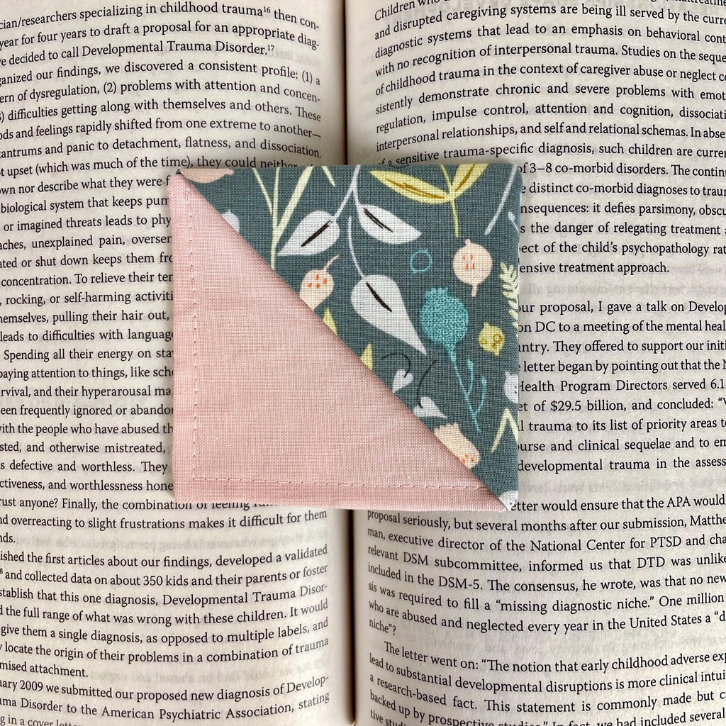 Teal Botanical Bookmark for Garden Lovers Makes a Thoughtful Book Club Exchange Gift