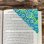 Blue Daisy Bookmark for Flower Lovers Makes a Thoughtful Teacher Appreciation Gift or Book Club Exchange Gift