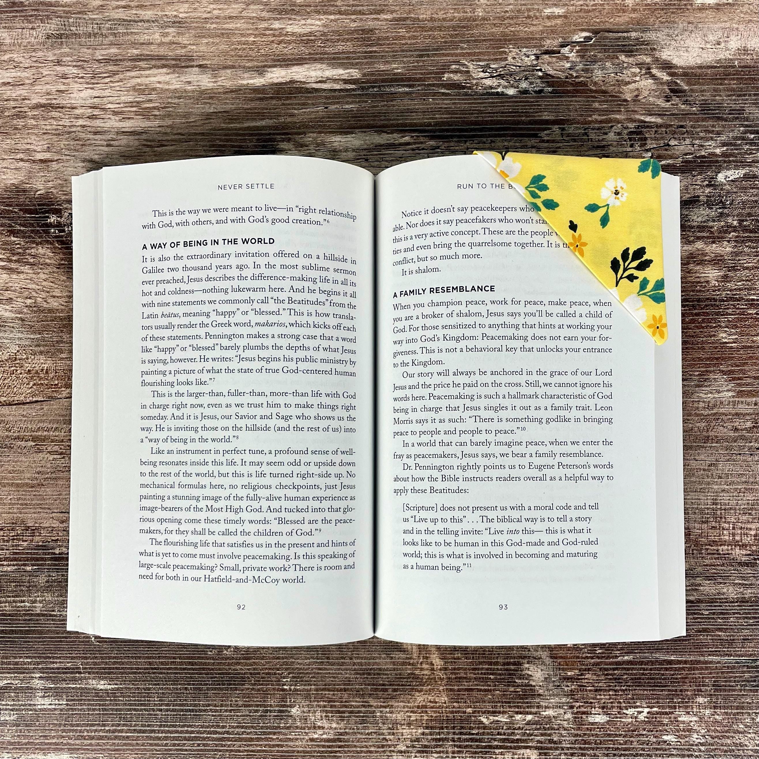 Yellow Floral Bookmark for Flower Lovers Makes a Thoughtful Gardener Gift or Teacher Thank You Gift