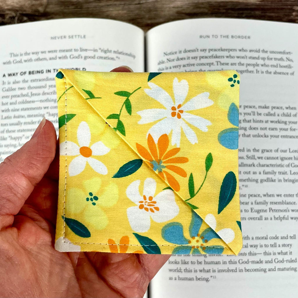 Orange and Yellow Floral Bookmark for Readers and Flower Lovers Makes a Thoughtful Book Club Gift