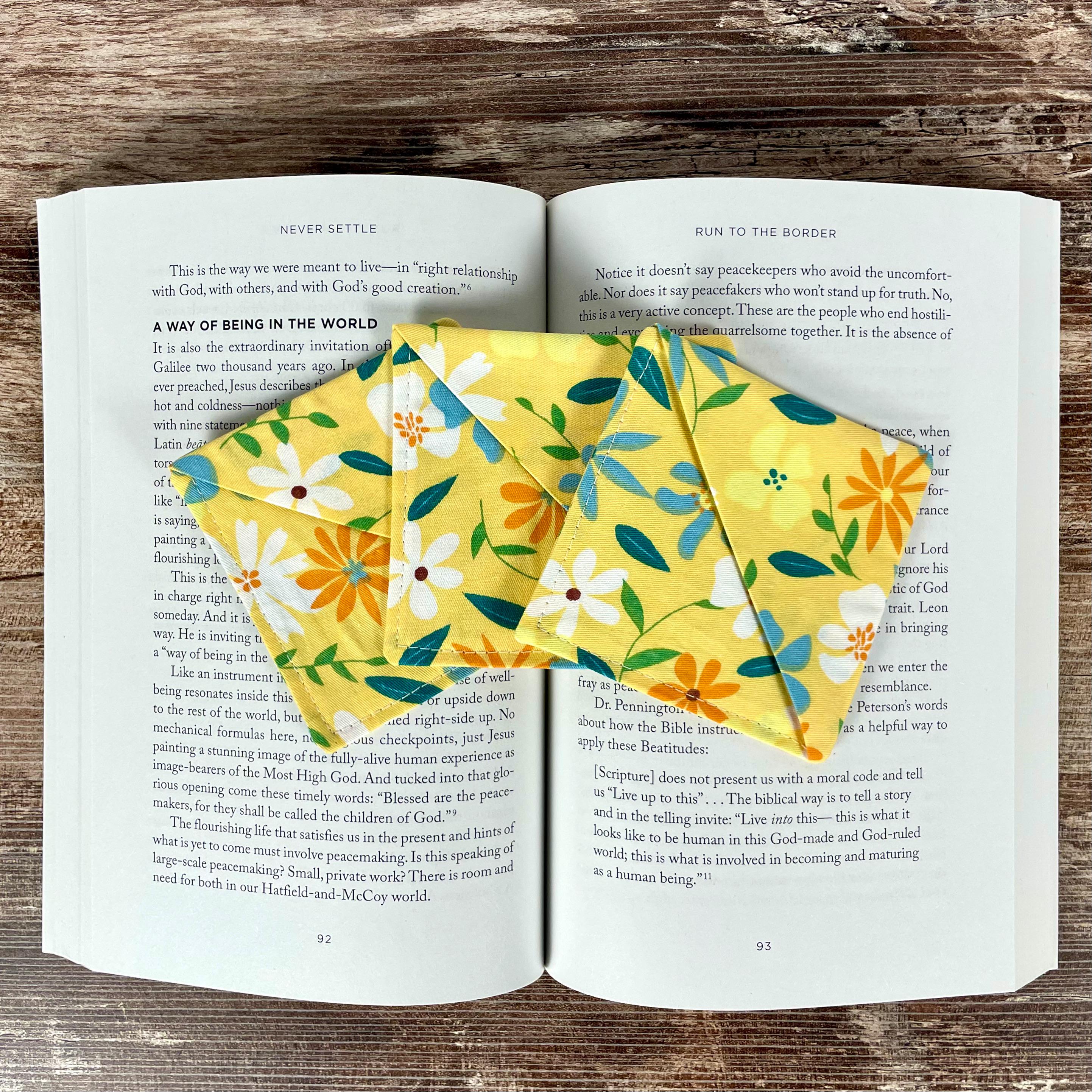 Orange and Yellow Floral Bookmark for Readers and Flower Lovers Makes a Thoughtful Book Club Gift