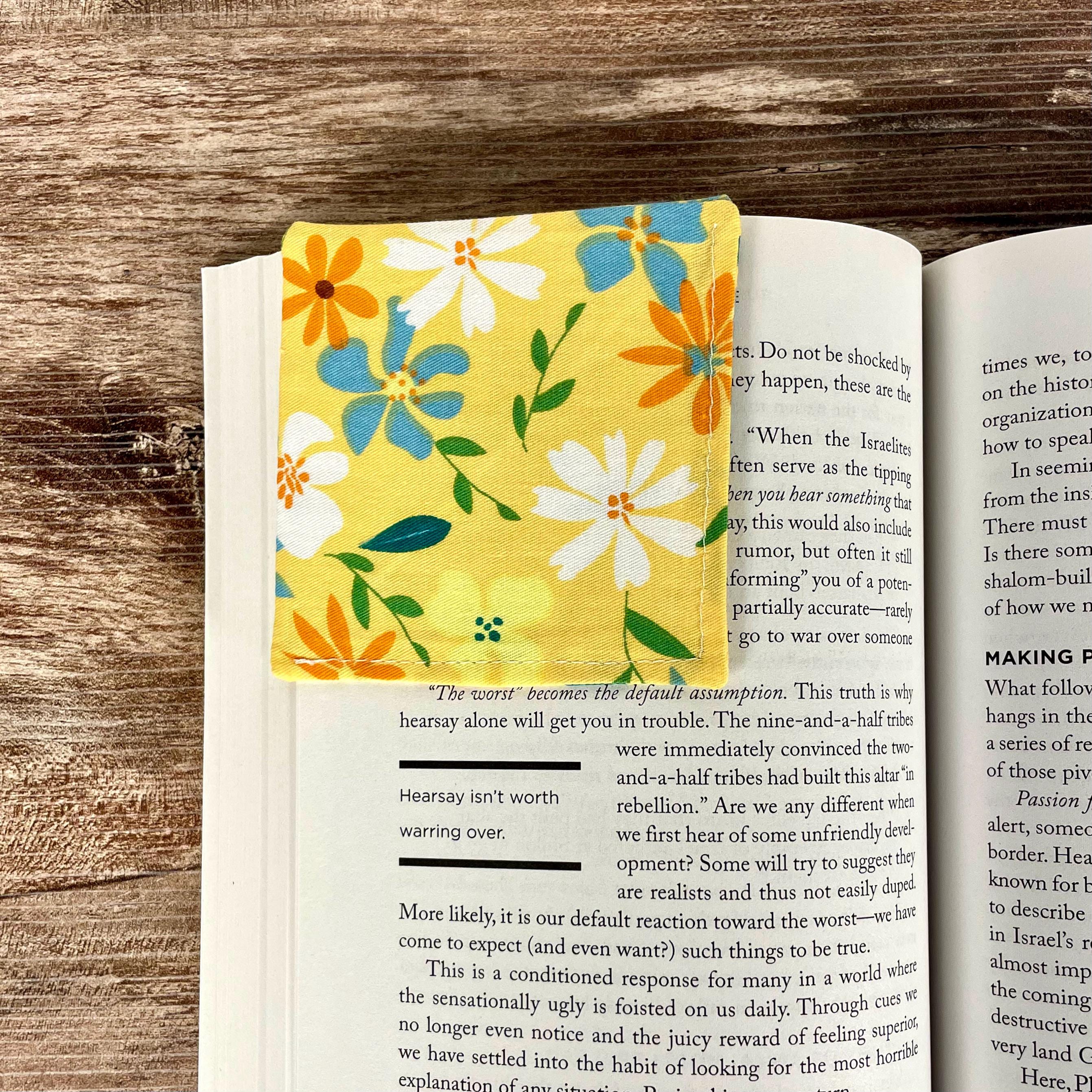Orange and Yellow Floral Bookmark for Readers and Flower Lovers Makes a Thoughtful Book Club Gift