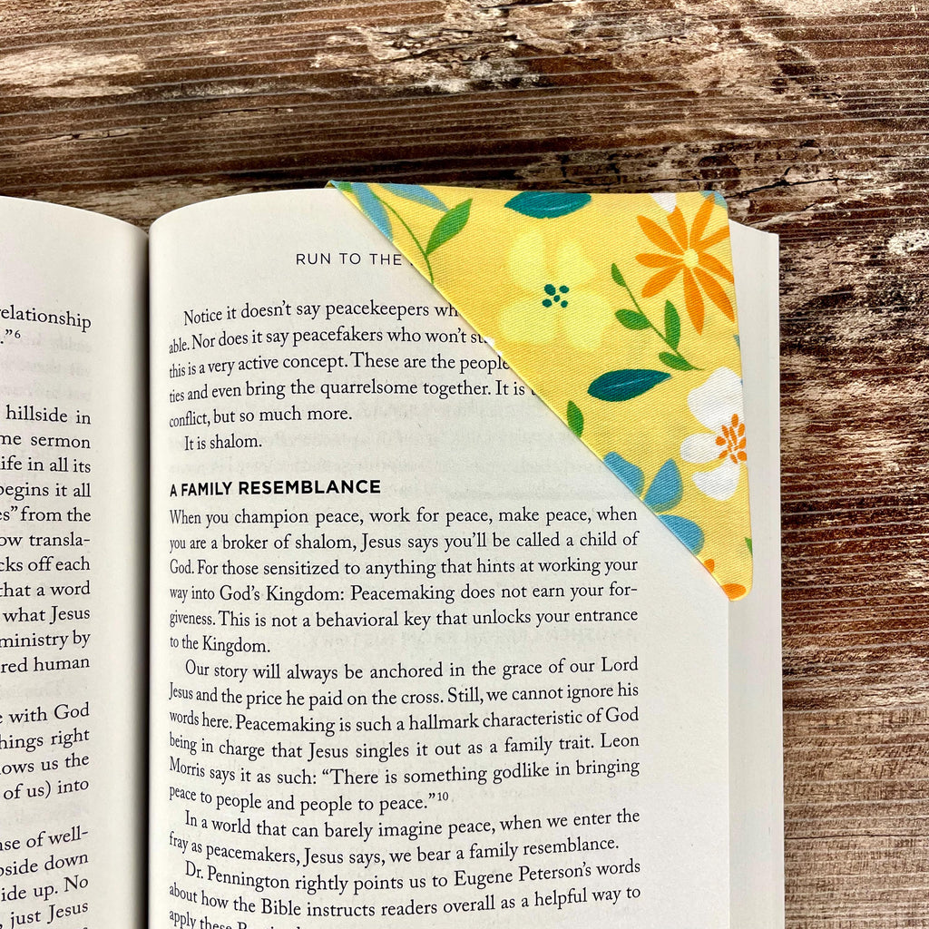 Orange and Yellow Floral Bookmark for Readers and Flower Lovers Makes a Thoughtful Book Club Gift