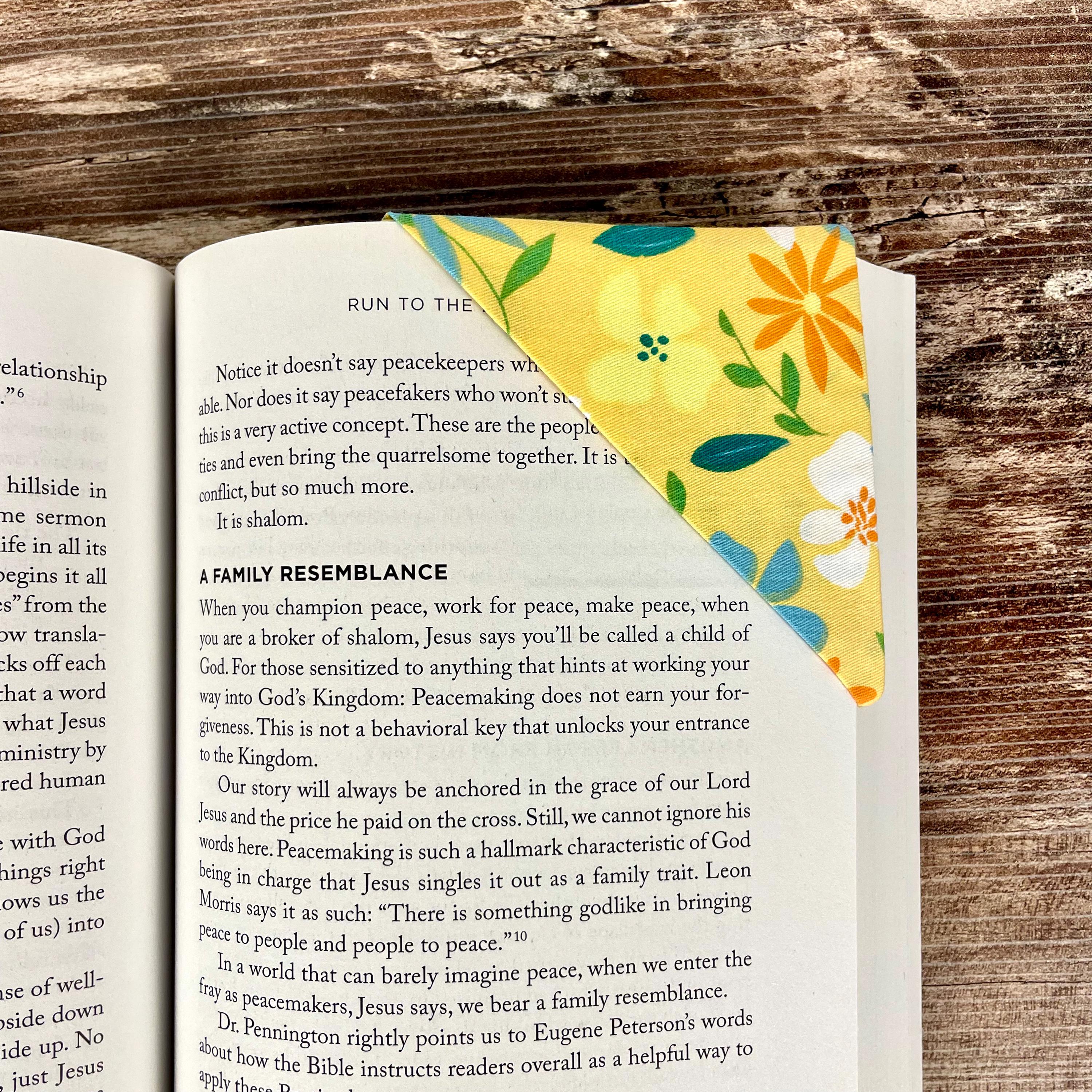 Orange and Yellow Floral Bookmark for Readers and Flower Lovers Makes a Thoughtful Book Club Gift