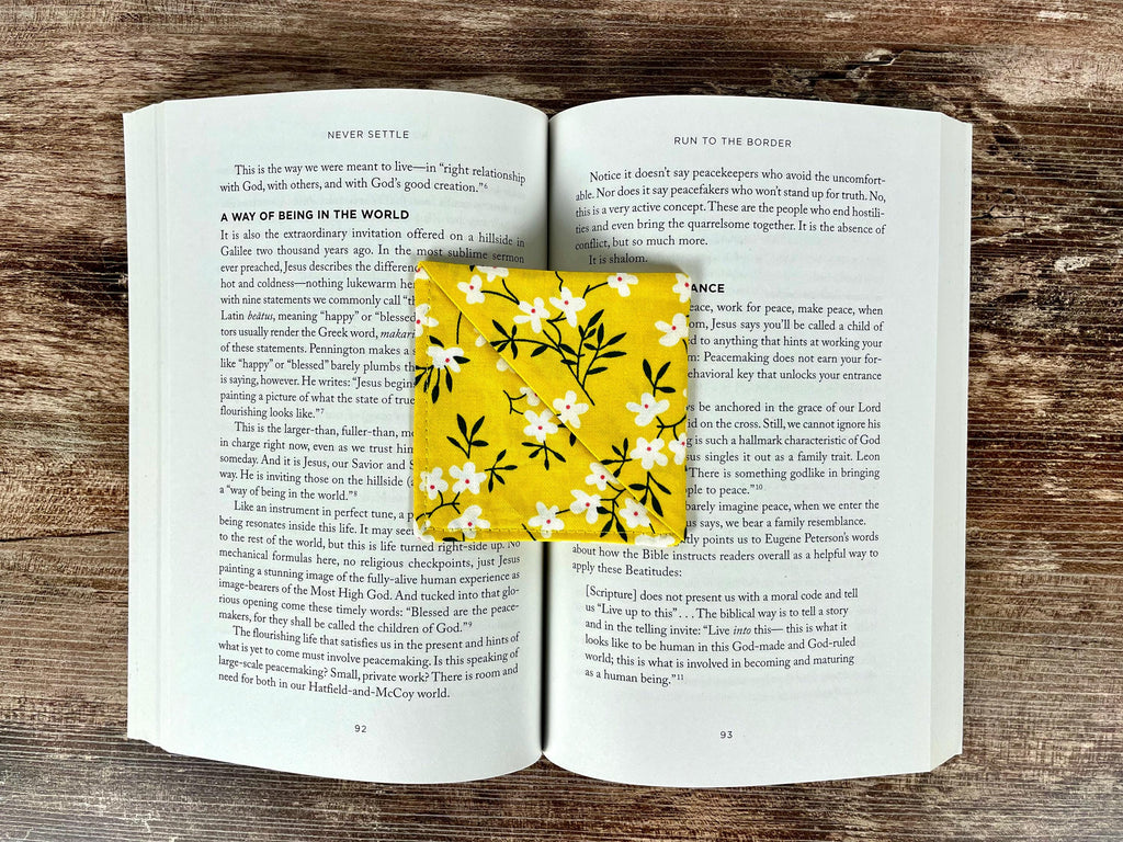 Yellow Floral Bookmark for Flower Lovers Makes a Thoughtful Book Lover Gift or End of Year Teacher Gift