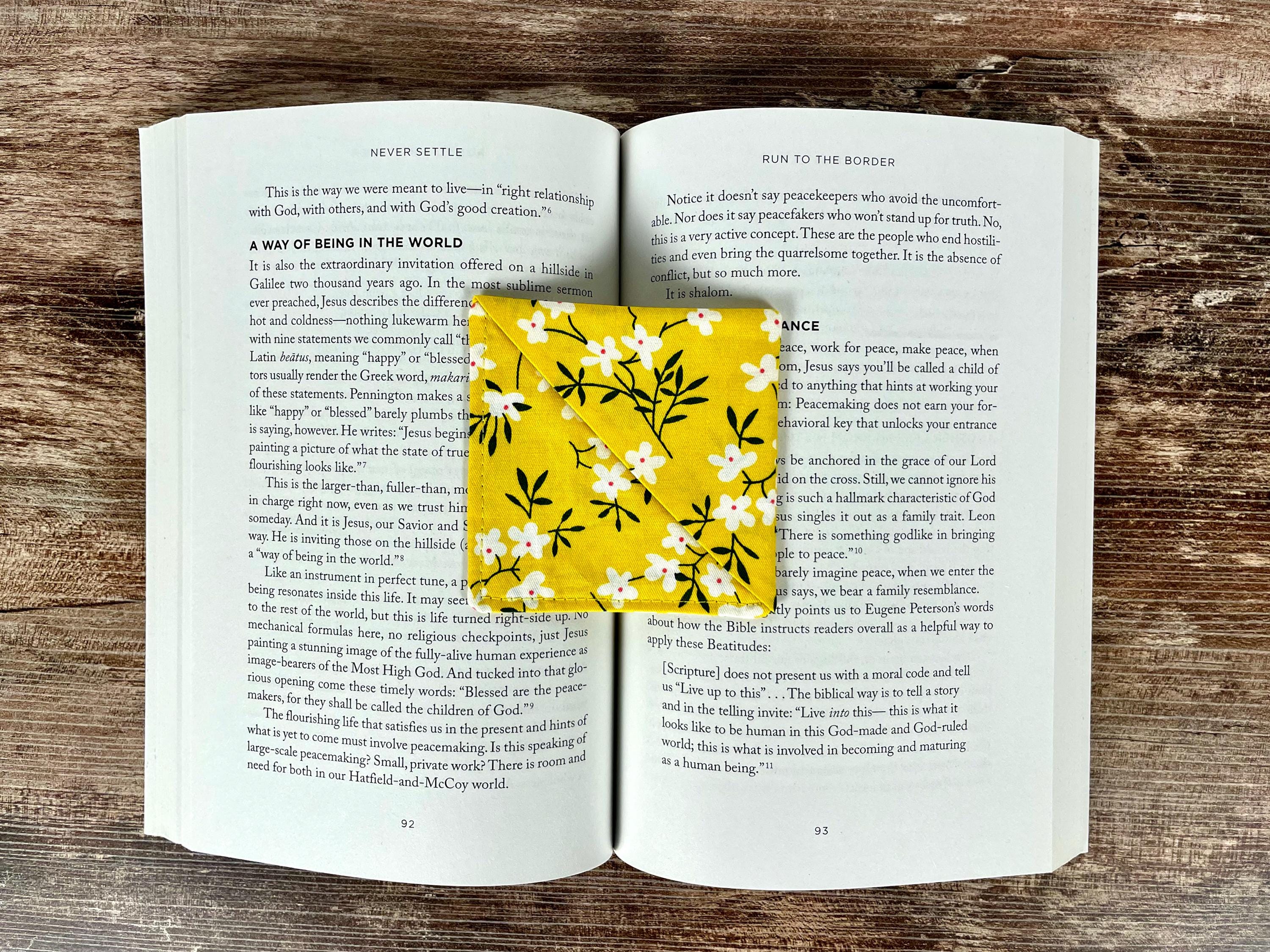 Yellow Floral Bookmark for Flower Lovers Makes a Thoughtful Book Lover Gift or End of Year Teacher Gift