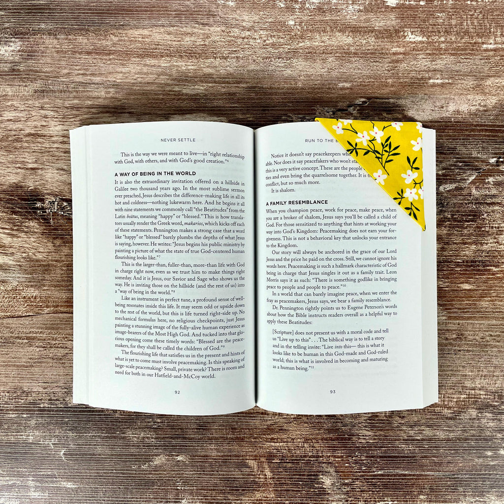 Yellow Floral Bookmark for Flower Lovers Makes a Thoughtful Book Lover Gift or End of Year Teacher Gift