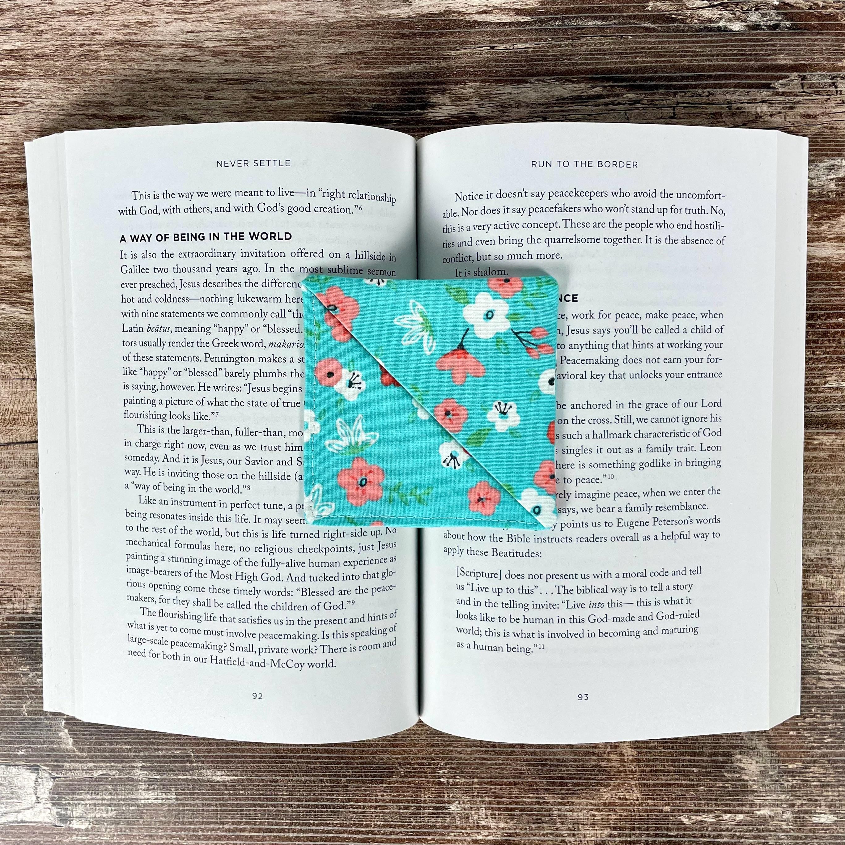 Turquoise Floral Bookmark for Book Lovers Makes a Thoughtful Teacher Appreciation Gift or Gift for Readers