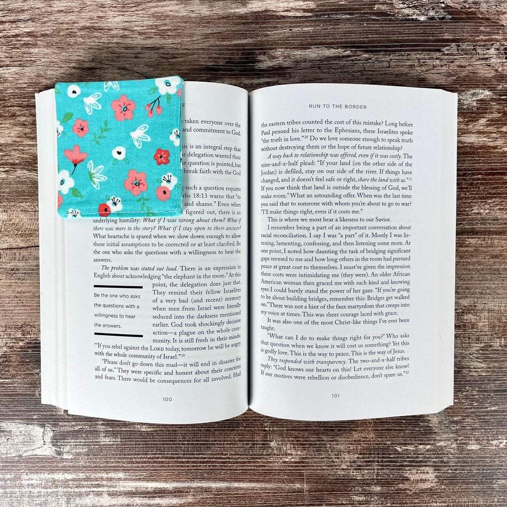 Turquoise Floral Bookmark for Book Lovers Makes a Thoughtful Teacher Appreciation Gift or Gift for Readers
