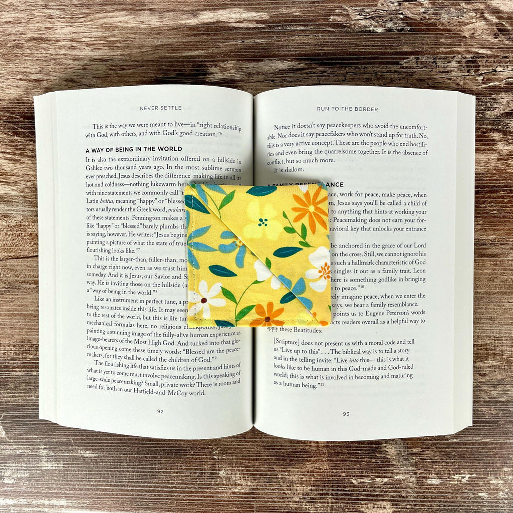 Orange and Yellow Floral Bookmark for Readers and Flower Lovers Makes a Thoughtful Book Club Gift