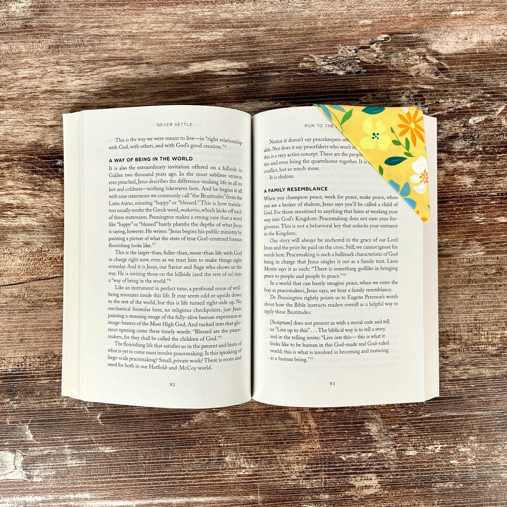 Orange and Yellow Floral Bookmark for Readers and Flower Lovers Makes a Thoughtful Book Club Gift