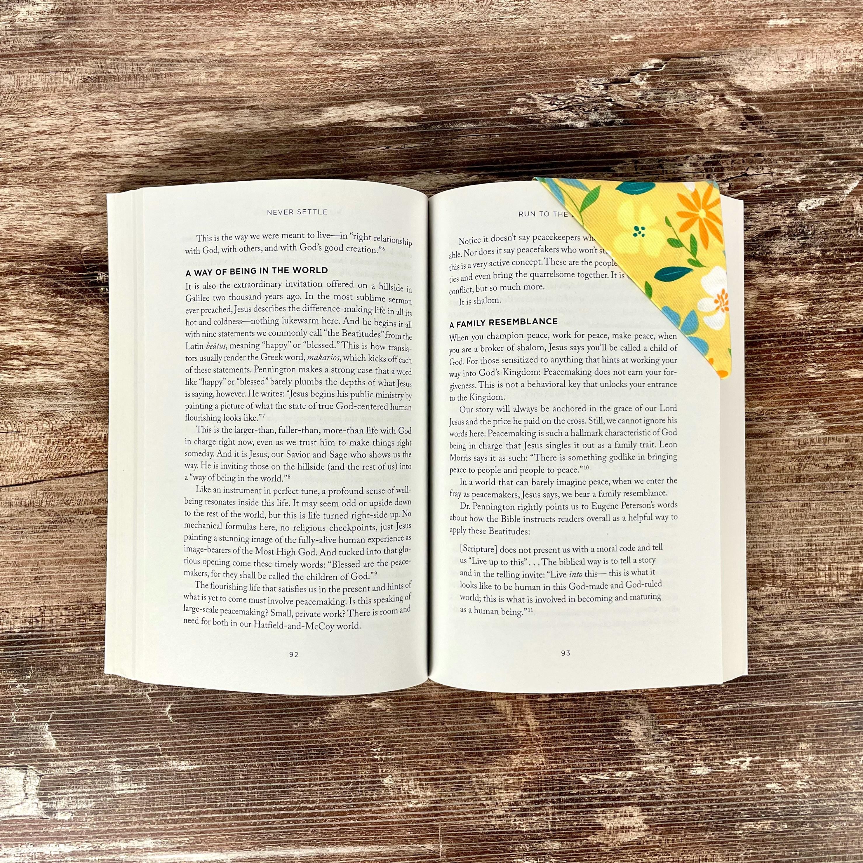 Orange and Yellow Floral Bookmark for Readers and Flower Lovers Makes a Thoughtful Book Club Gift