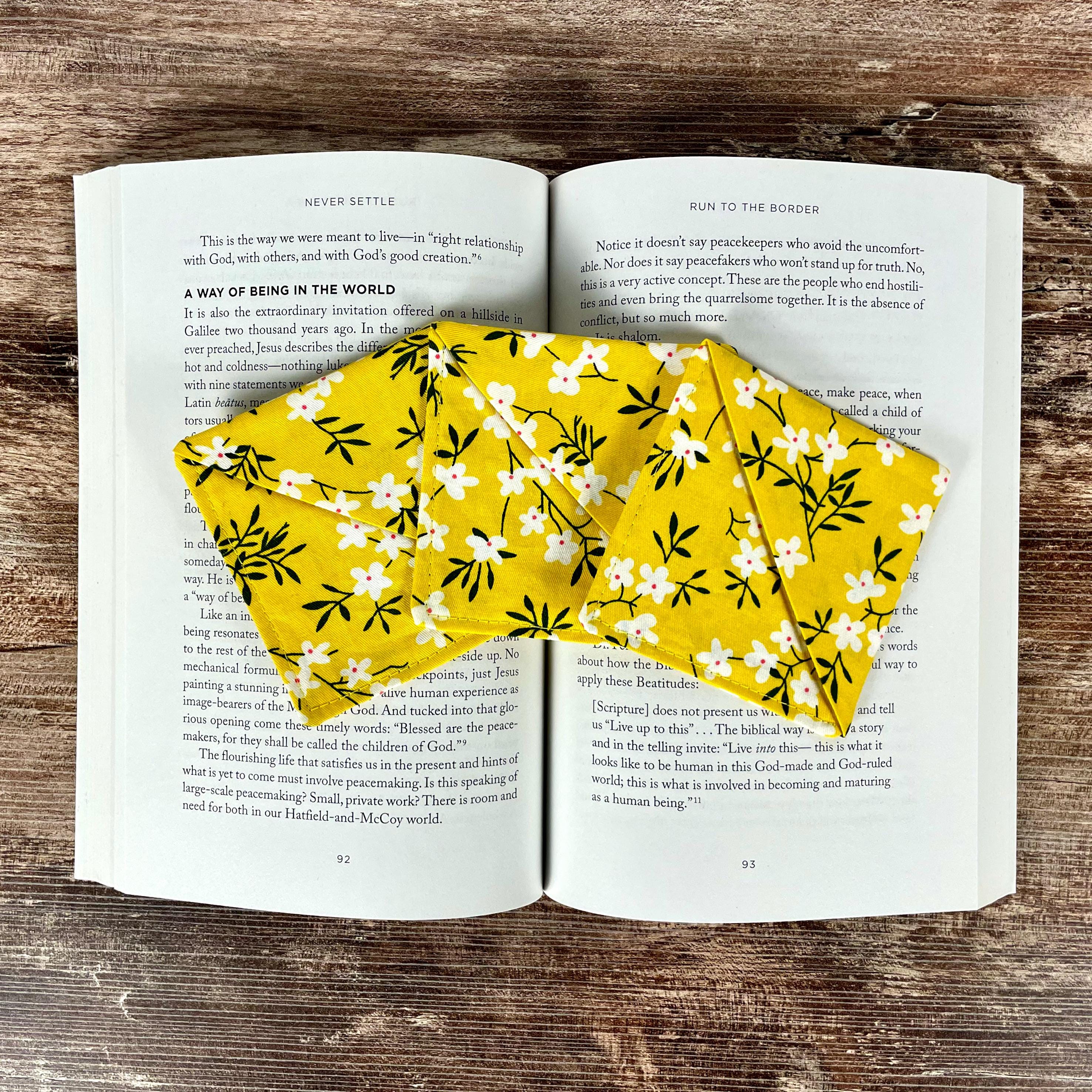 Yellow Floral Bookmark for Flower Lovers Makes a Thoughtful Book Lover Gift or End of Year Teacher Gift
