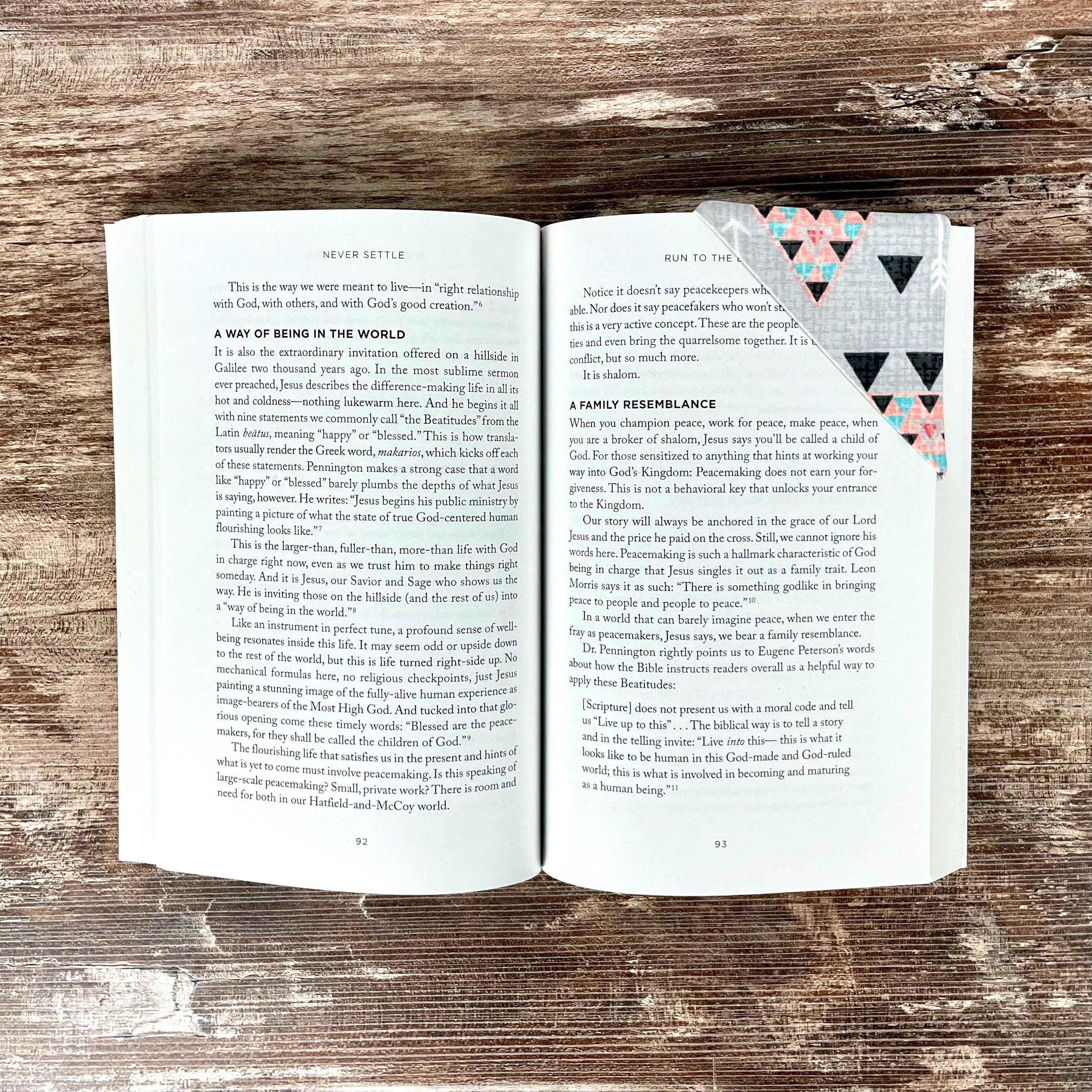 Modern Geometric Bookmark for Book Lovers Makes a Stylish Teacher Gift or Reading Accessory