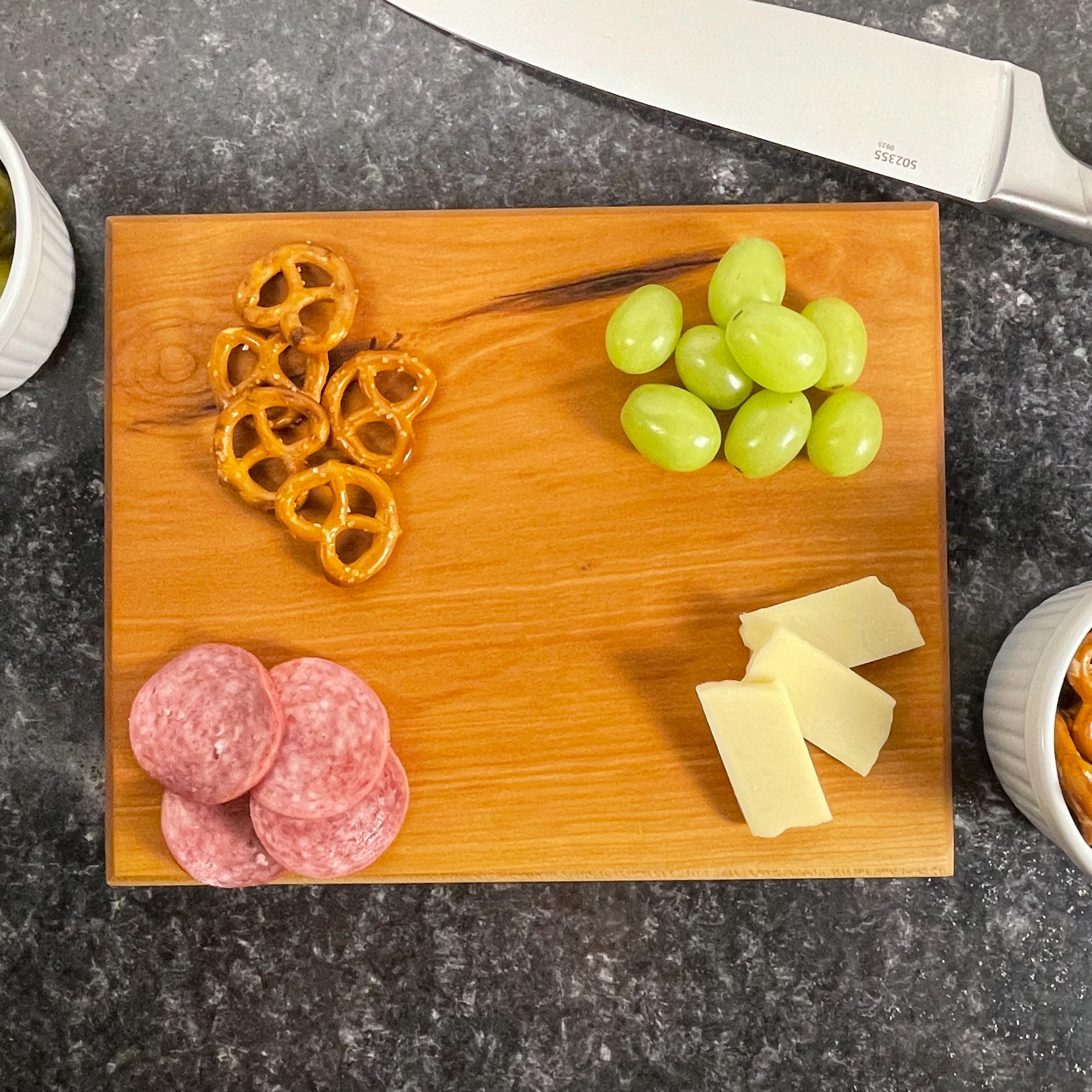 One Piece Wood Cutting Board | Non Toxic Walnut Maple Cherry Board | Wedding & Housewarming Gift