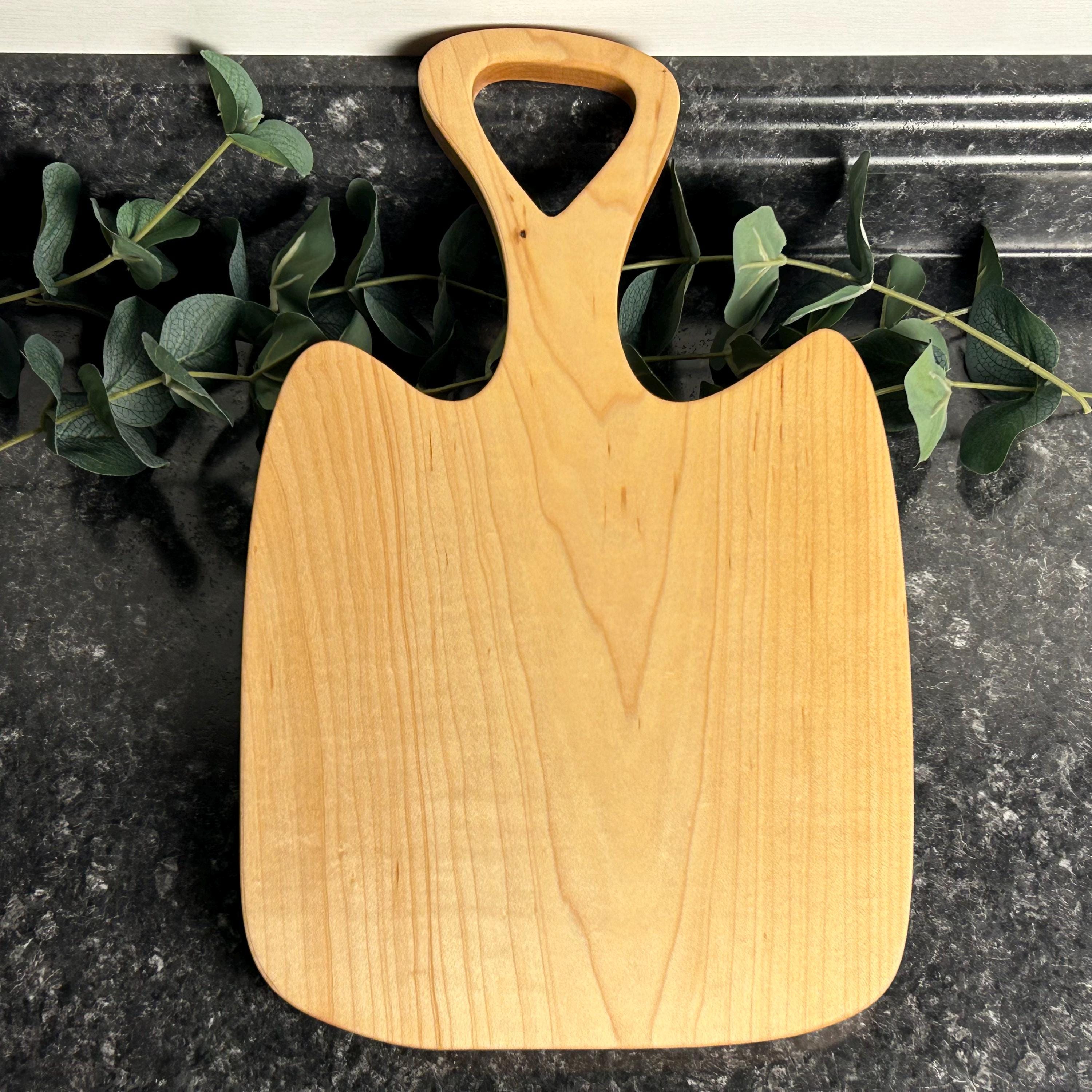 Personalized One-Piece Wood Cutting Board | Handmade Walnut, Cherry or Maple Serving Board | Non-Toxic Food Safe Finish | Wedding Gift