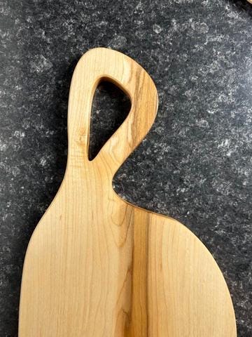 Personalized Wood Cutting Board | One-Piece Walnut, Maple or Cherry Serving Board | Handmade Food Safe Paddle Board | Wedding Gift