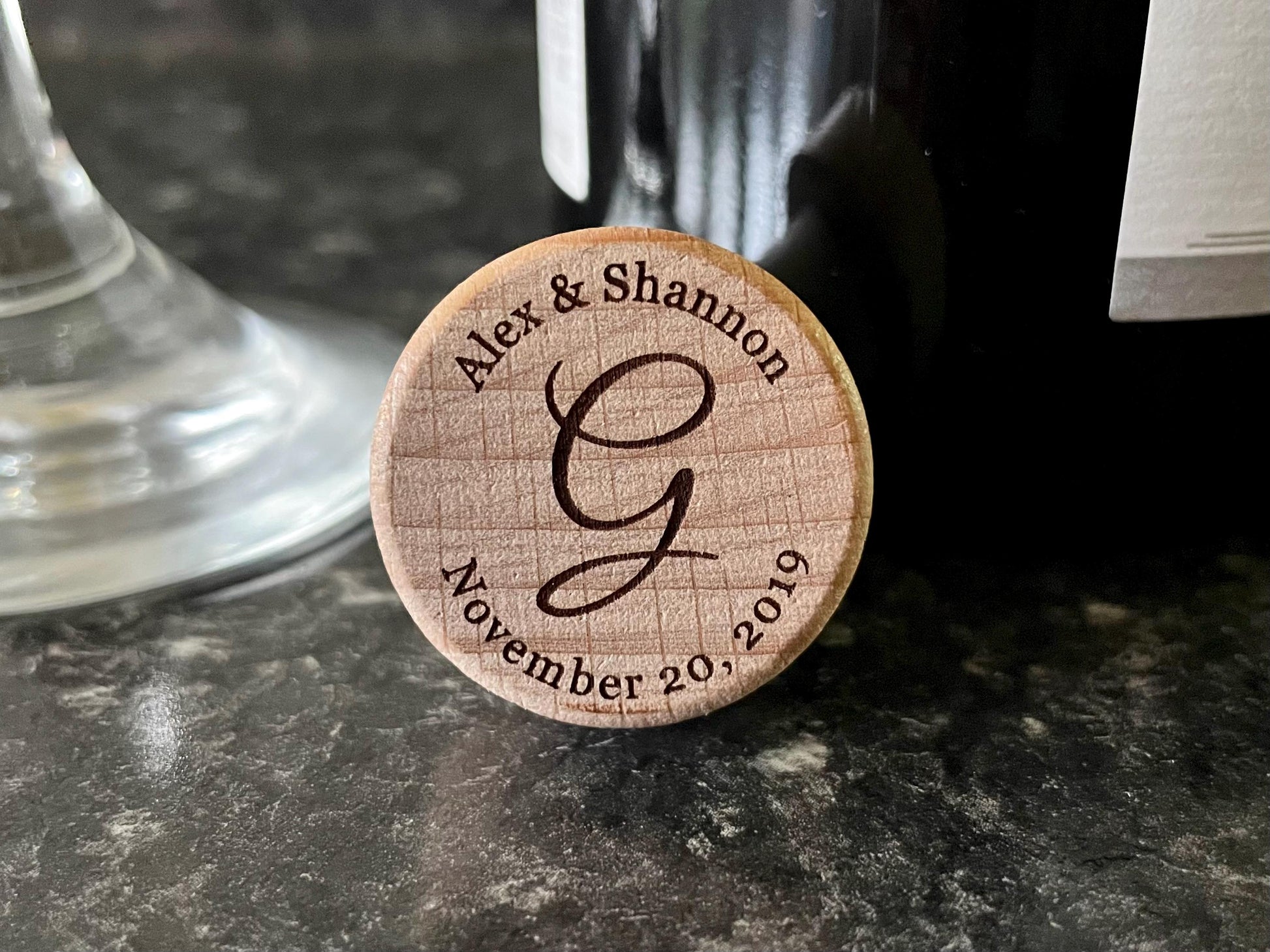 Personalized Wine Stopper, Custom Engraved Wine Bottle Stopper, Wedding Gift for Couple, Anniversary Gift, Engagement Gift