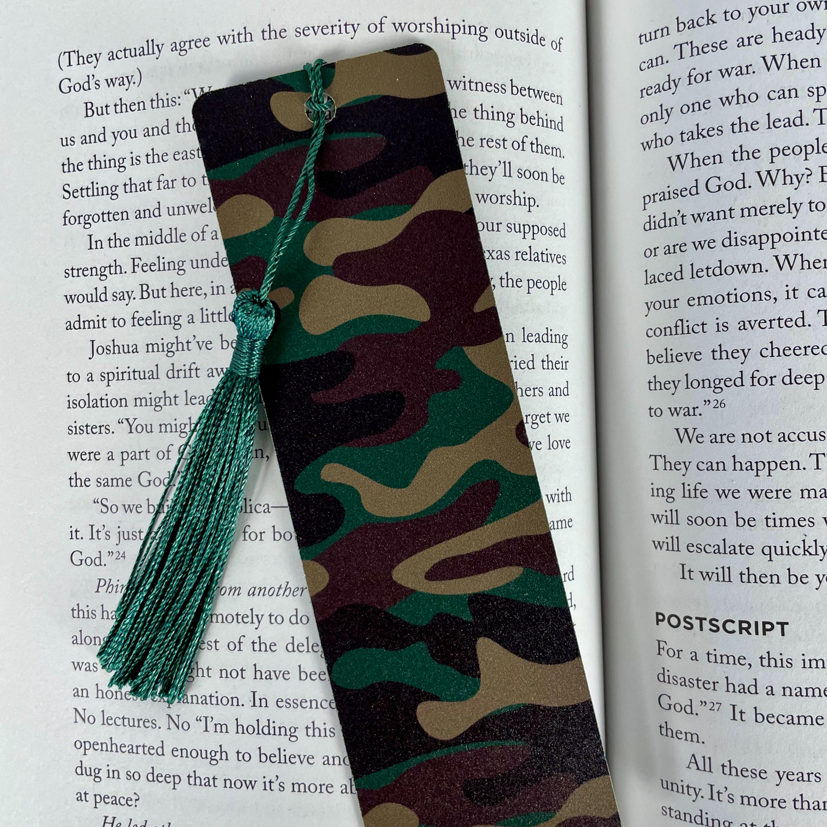 Camouflage Bookmark for Camo Lovers Makes a Country Girl Gift or Stocking Stuffer for Book Lovers and Teen Readers