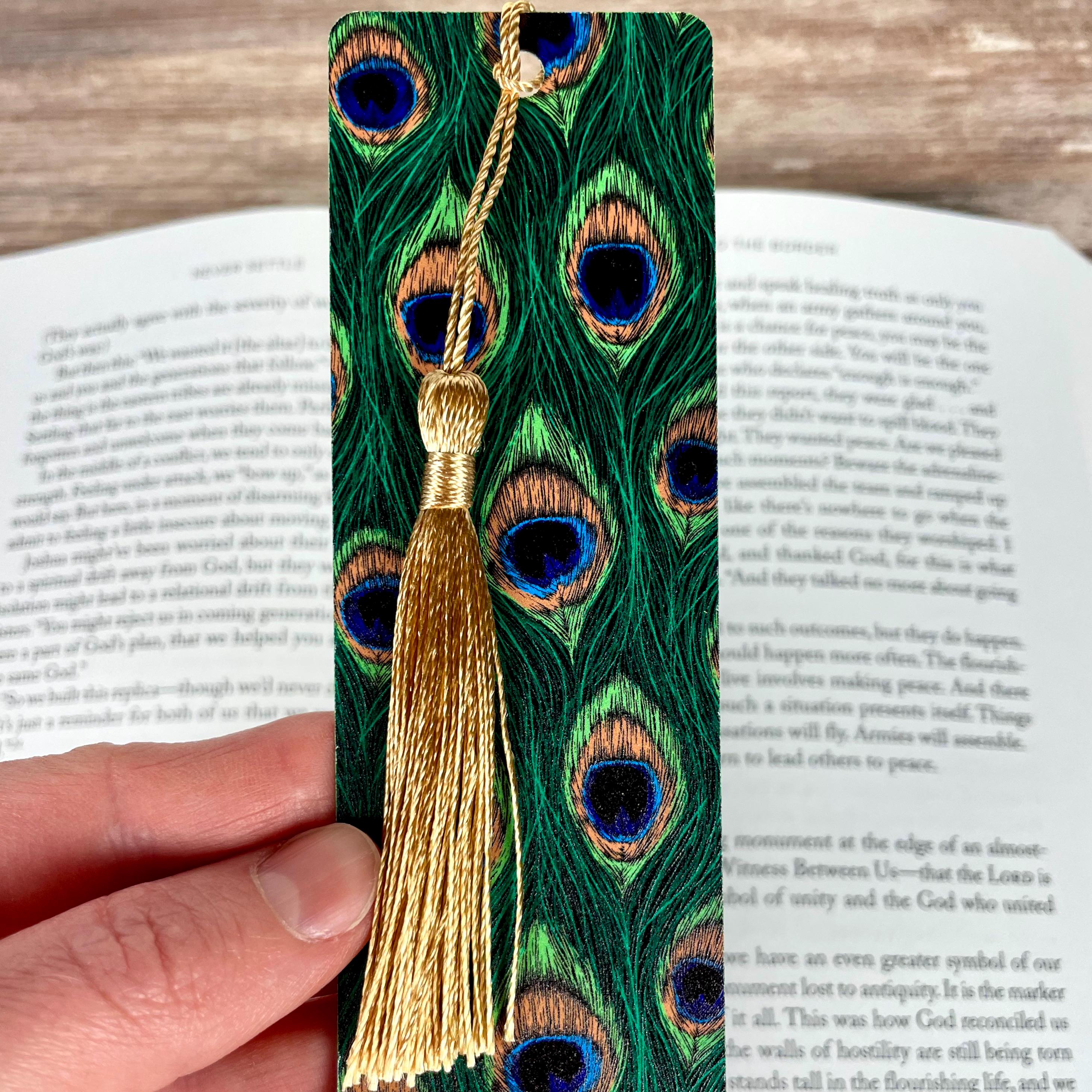 Peacock Feather Bookmark for Book Lovers Makes a Teacher Appreciation or Birthday Gift for Peacock Lovers and Readers