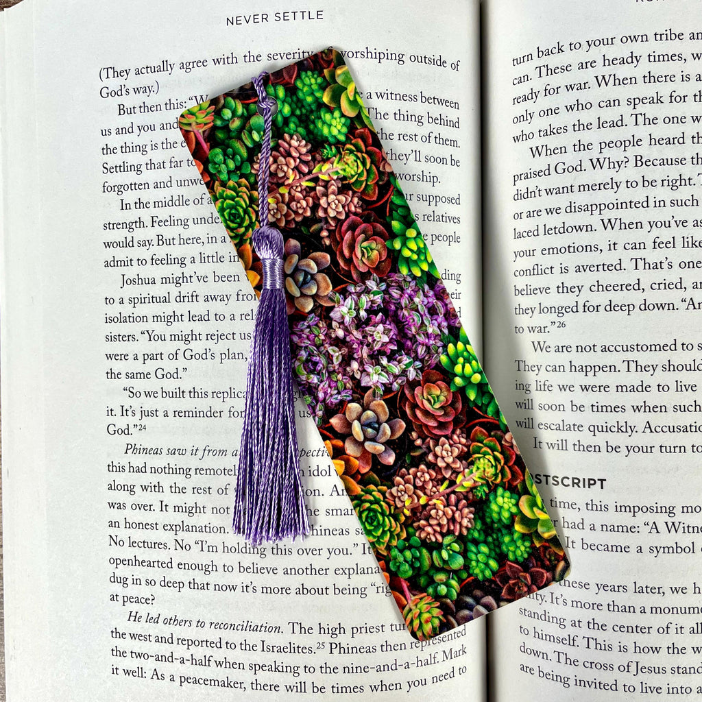 Succulent Bookmark for Teacher Gift Basket or Plant Lover Gift Box, Bookish Stocking Stuffer for Readers
