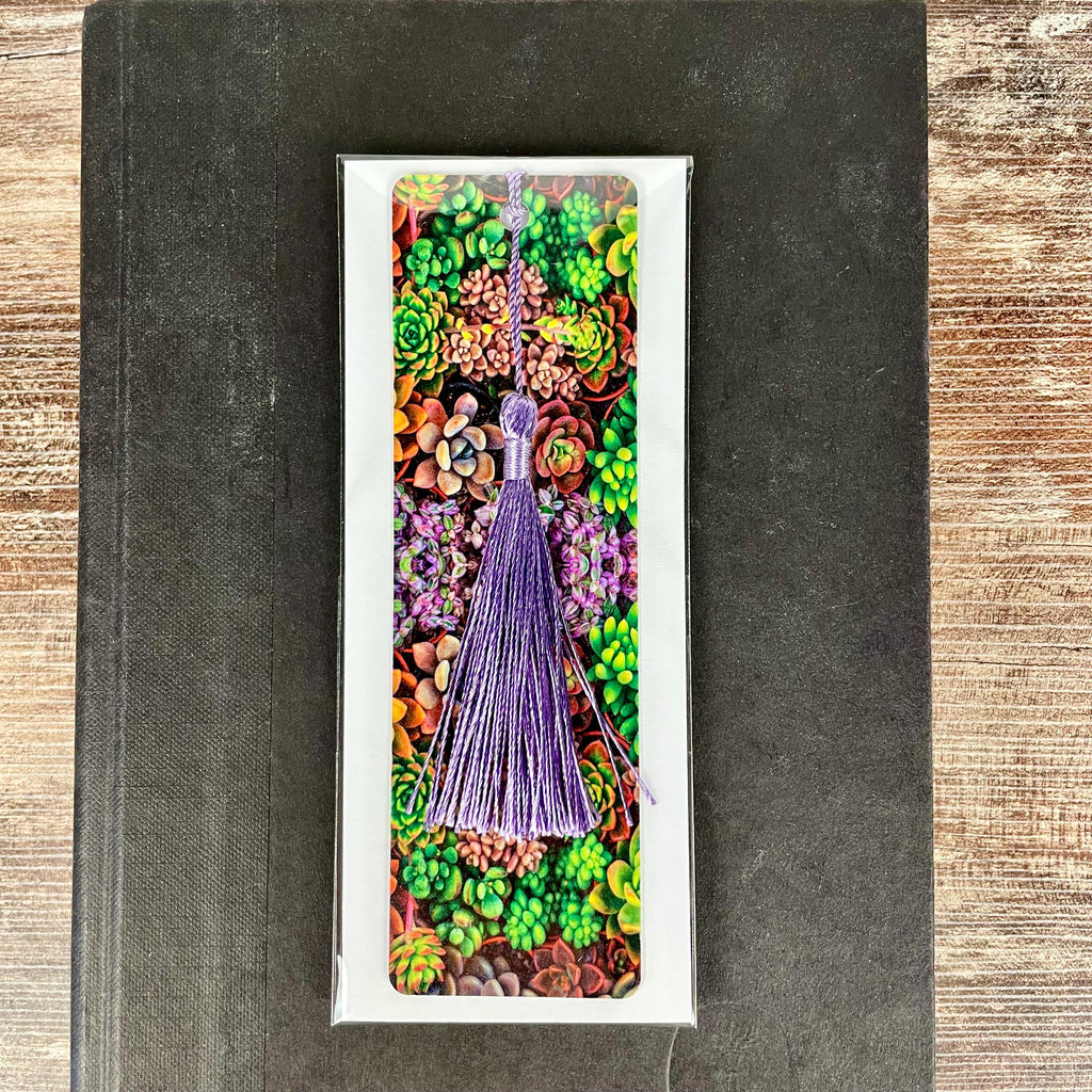 Succulent Bookmark for Teacher Gift Basket or Plant Lover Gift Box, Bookish Stocking Stuffer for Readers