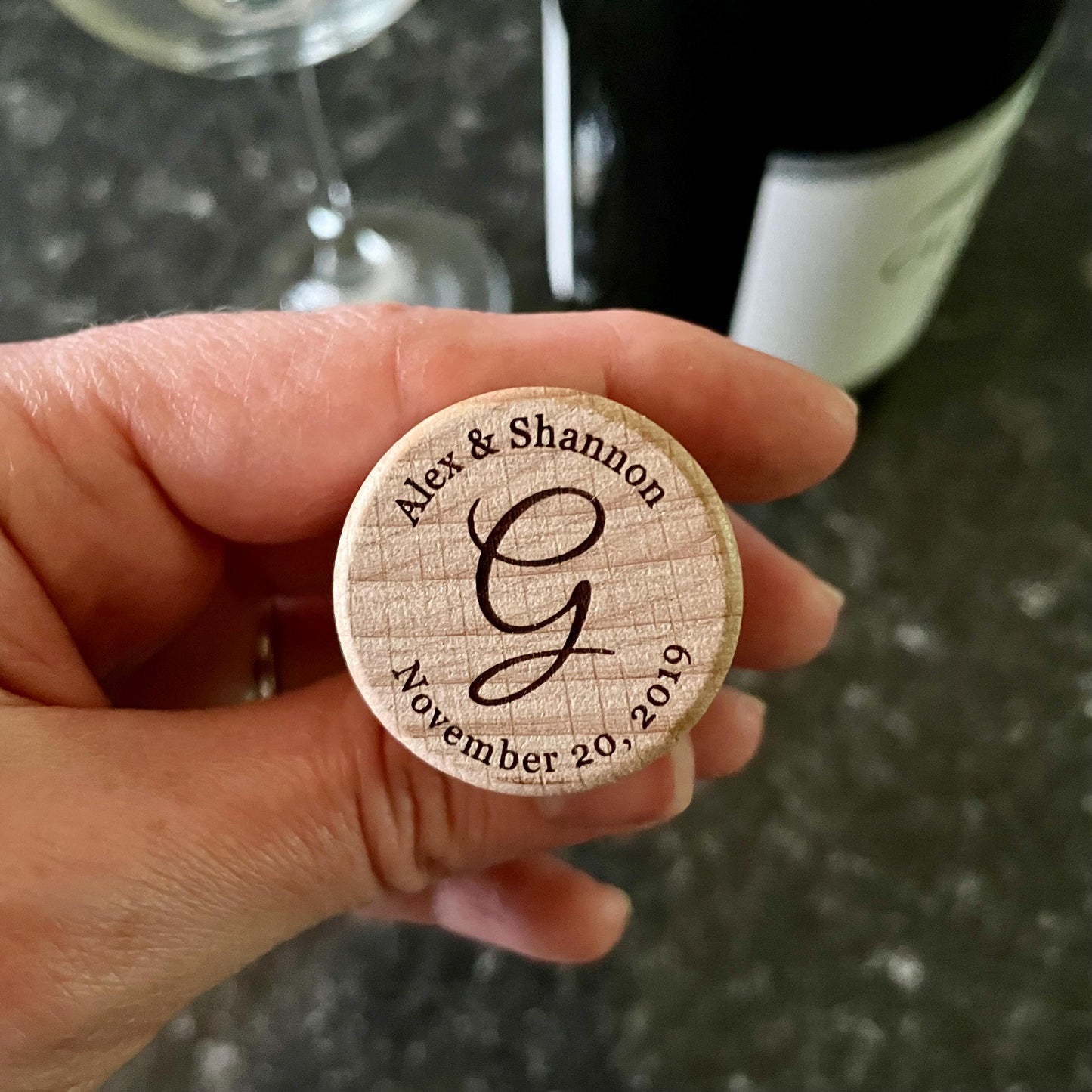 Personalized Wine Stopper, Custom Engraved Wine Bottle Stopper, Wedding Gift for Couple, Anniversary Gift, Engagement Gift