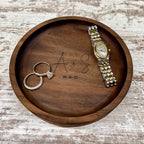 Personalized Wood Jewelry Tray, 5 Inch Ring Dish, Handmade Wooden Catchall Tray, Custom Engraved Wedding or Anniversary Gift