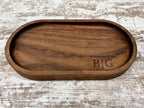 Personalized Jewelry Tray, Oval Wood Ring Dish, Custom Engraved Catchall Tray, Handmade Necklace Watch Bracelet Holder, Wedding Gift