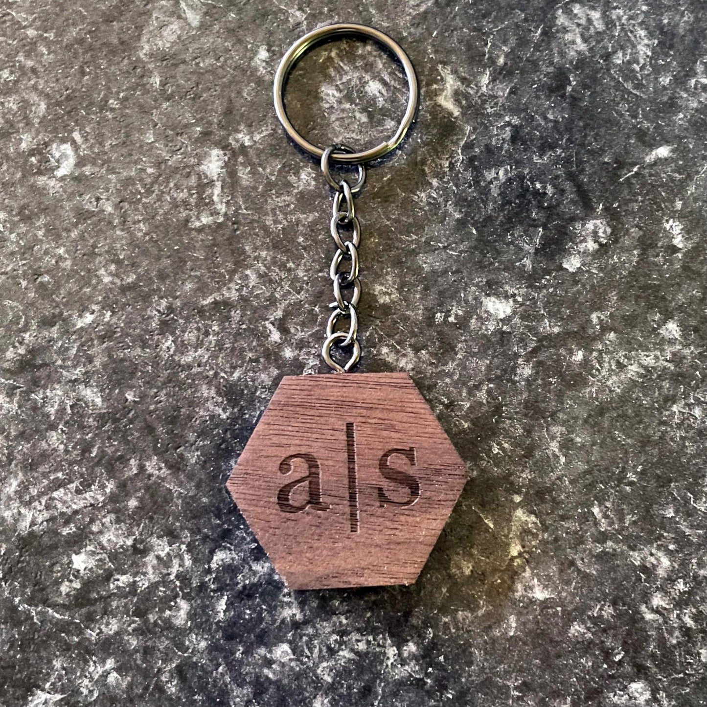 Personalized Keychain | Custom Keychain | Engraved Keychain | Handmade Walnut Wood Keychain | Name, Initials Gift