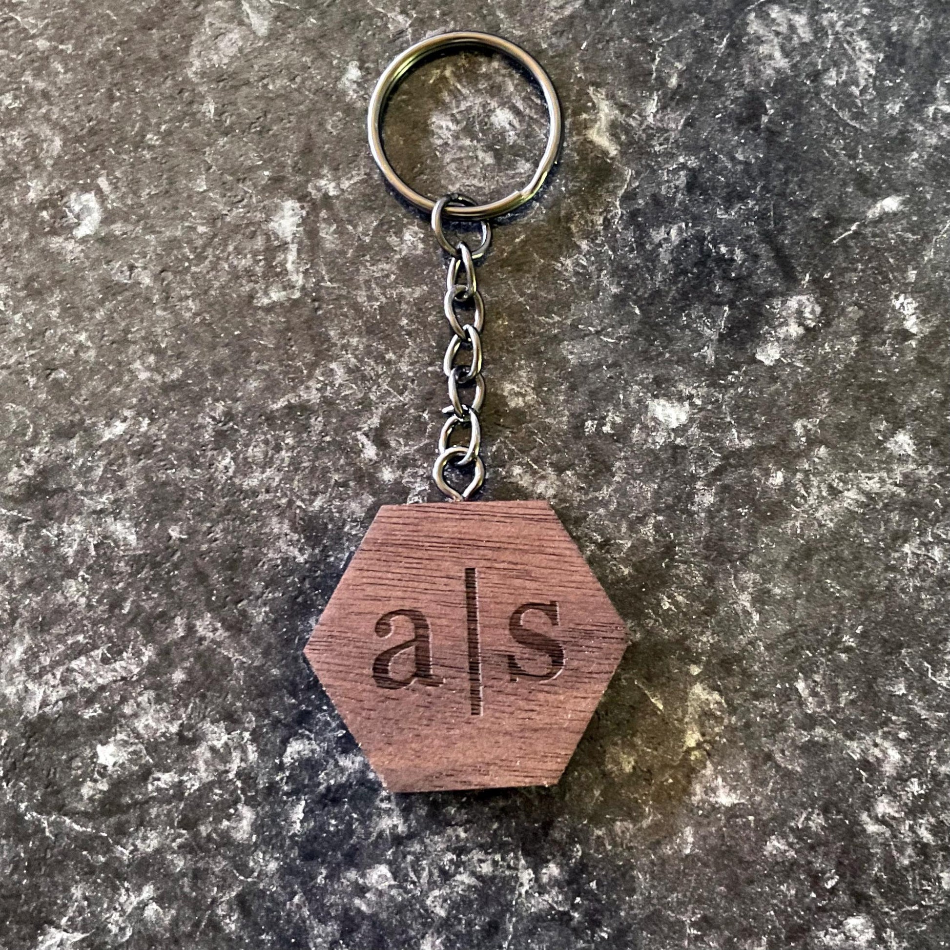 Personalized Keychain | Custom Keychain | Engraved Keychain | Handmade Walnut Wood Keychain | Name, Initials Gift