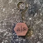 Personalized Keychain | Custom Keychain | Engraved Keychain | Handmade Walnut Wood Keychain | Name, Initials Gift