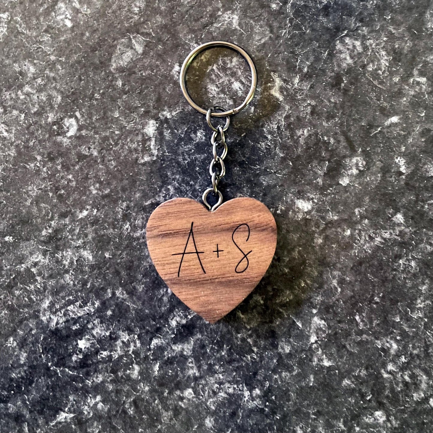 Personalized Keychain | Custom Keychain | Engraved Keychain | Handmade Walnut Wood Keychain | Name, Initials Gift
