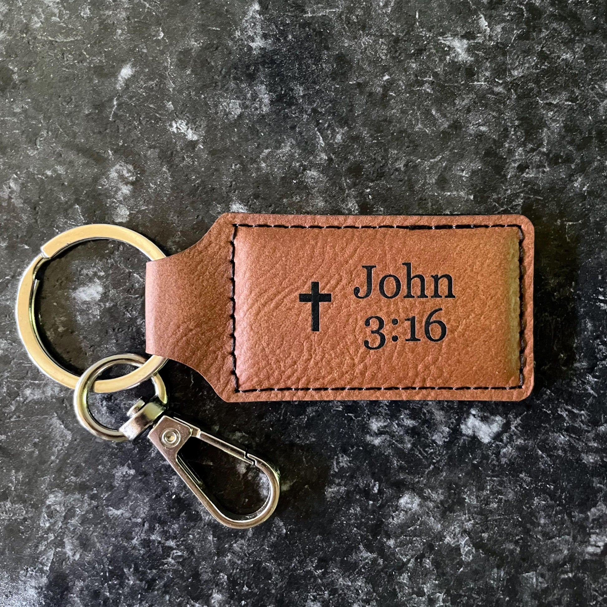 Bible Verse Keychain, Christian Gift for Women & Men, Scripture Keychain, Baptism Gift, Confirmation Gift, John 3:16