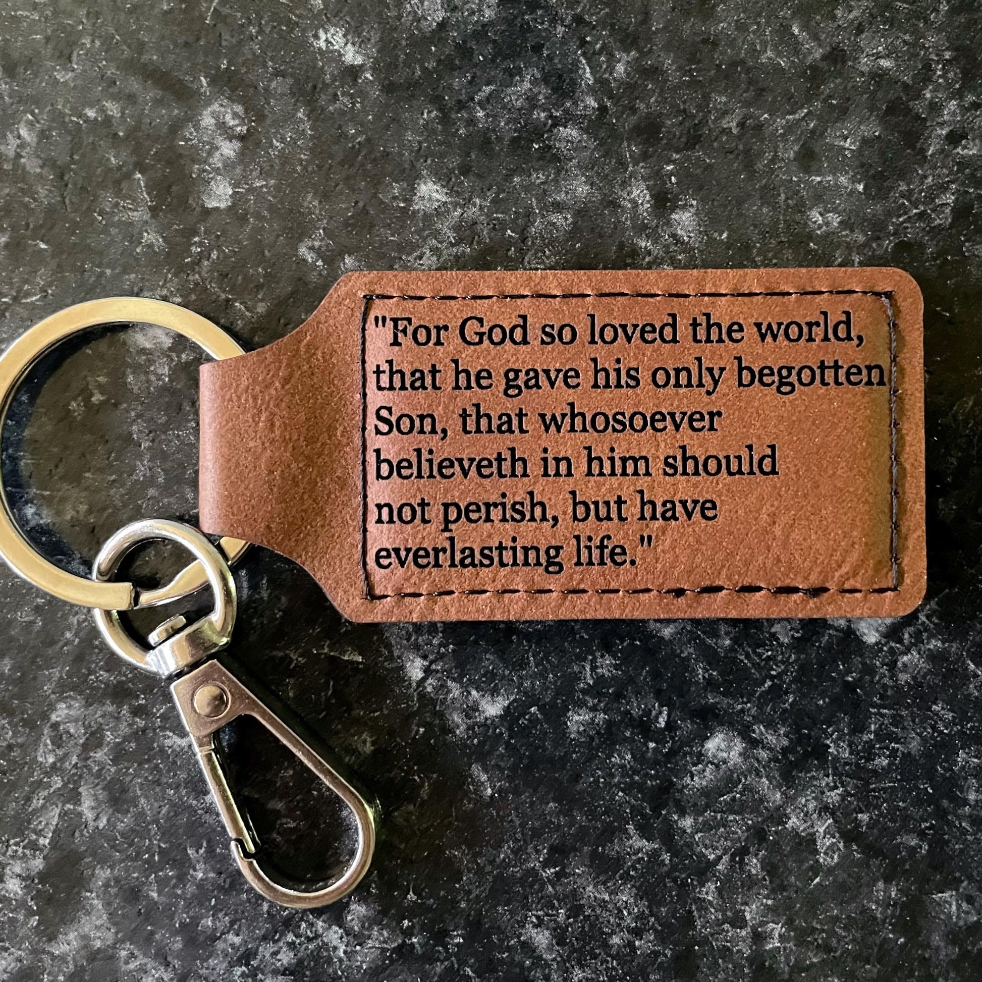Bible Verse Keychain, Christian Gift for Women & Men, Scripture Keychain, Baptism Gift, Confirmation Gift, John 3:16