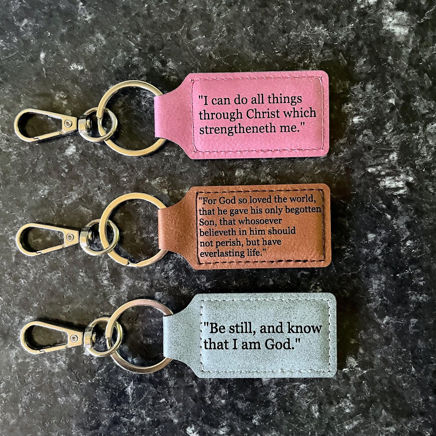 Bible Verse Keychain, Christian Gift for Women & Men, Scripture Keychain, Baptism Gift, Confirmation Gift, John 3:16