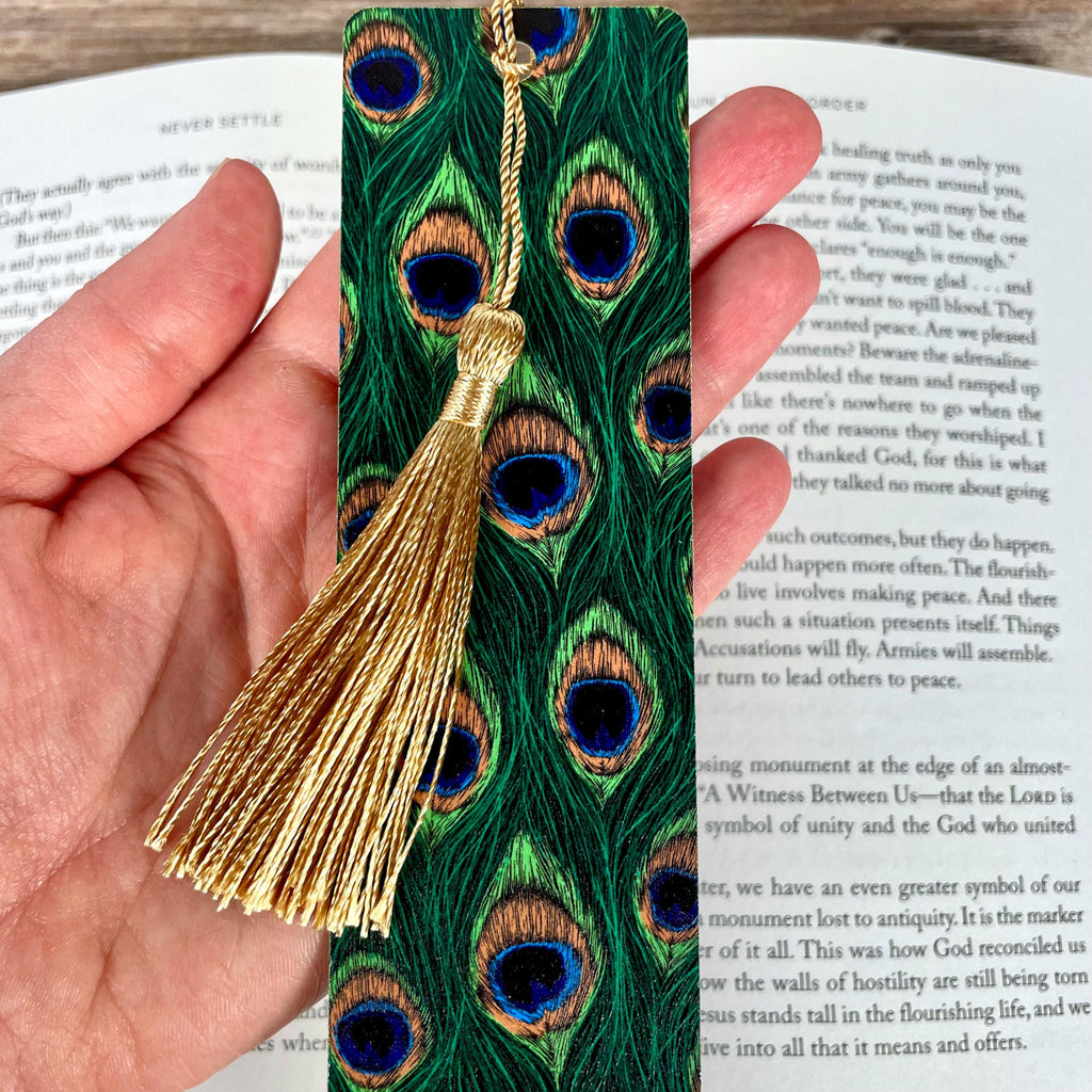 Peacock Feather Bookmark for Book Lovers Makes a Teacher Appreciation or Birthday Gift for Peacock Lovers and Readers