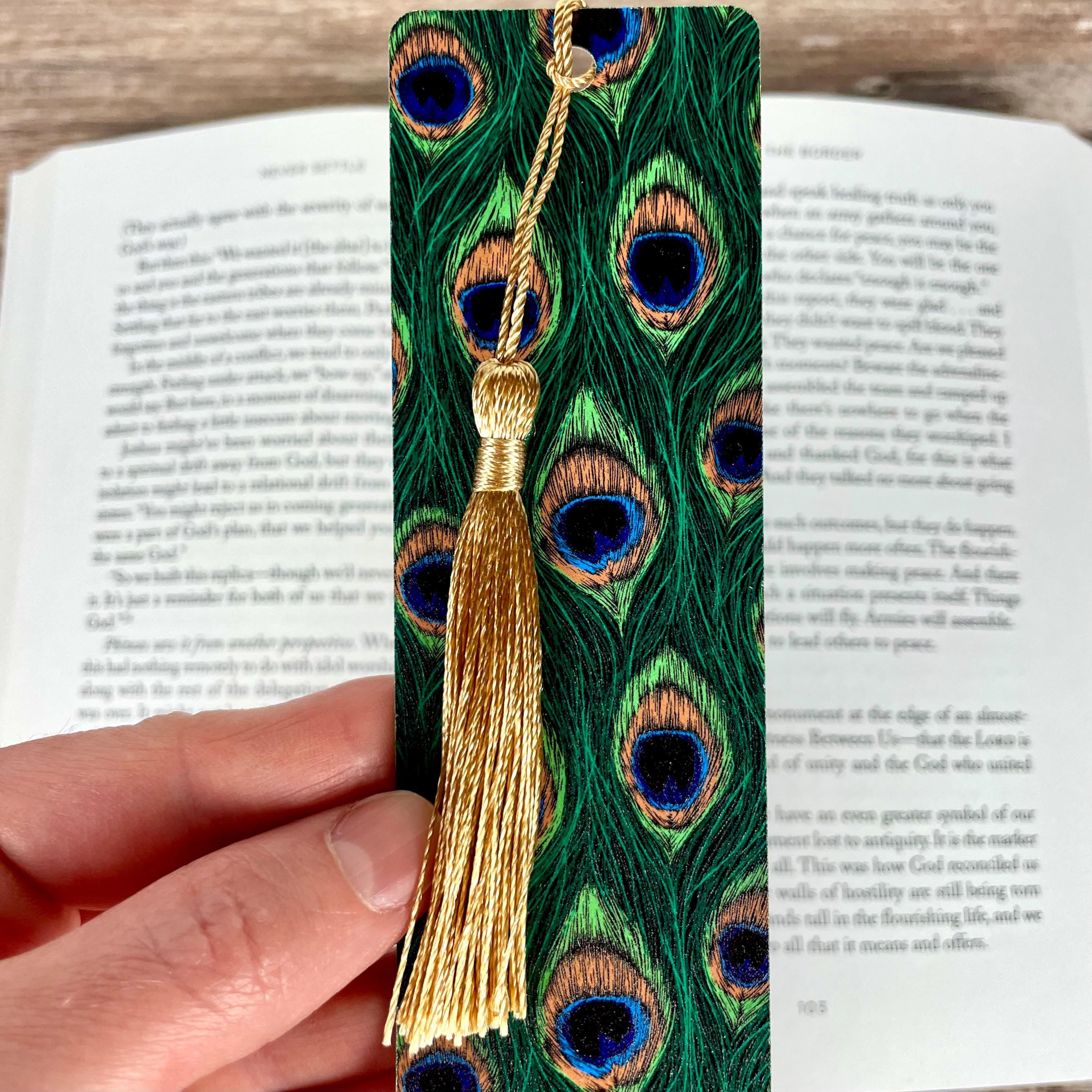 Peacock Feather Bookmark for Book Lovers Makes a Teacher Appreciation or Birthday Gift for Peacock Lovers and Readers
