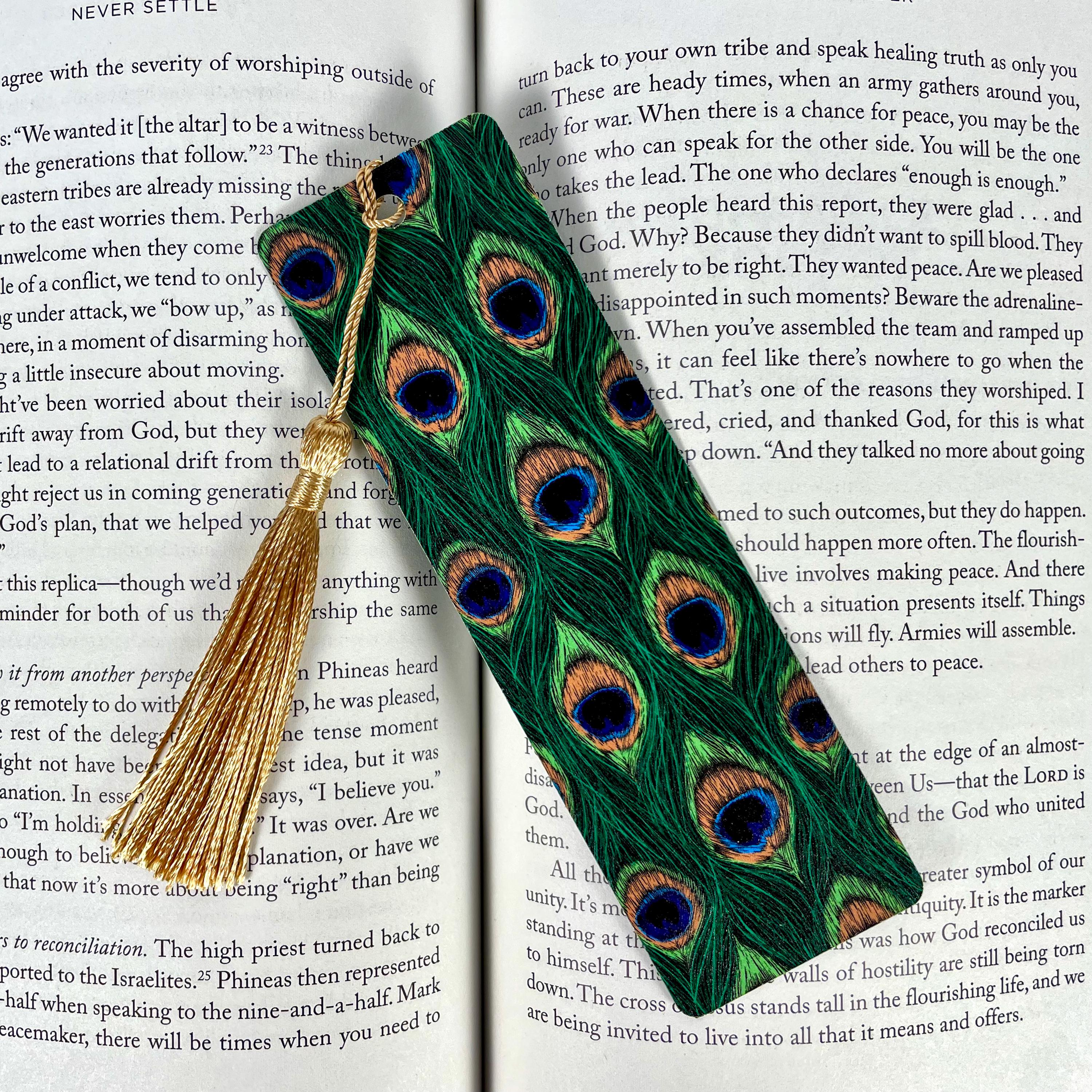 Peacock Feather Bookmark for Book Lovers Makes a Teacher Appreciation or Birthday Gift for Peacock Lovers and Readers