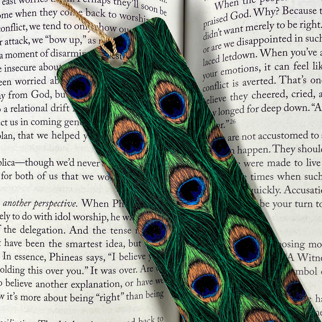 Peacock Feather Bookmark for Book Lovers Makes a Teacher Appreciation or Birthday Gift for Peacock Lovers and Readers