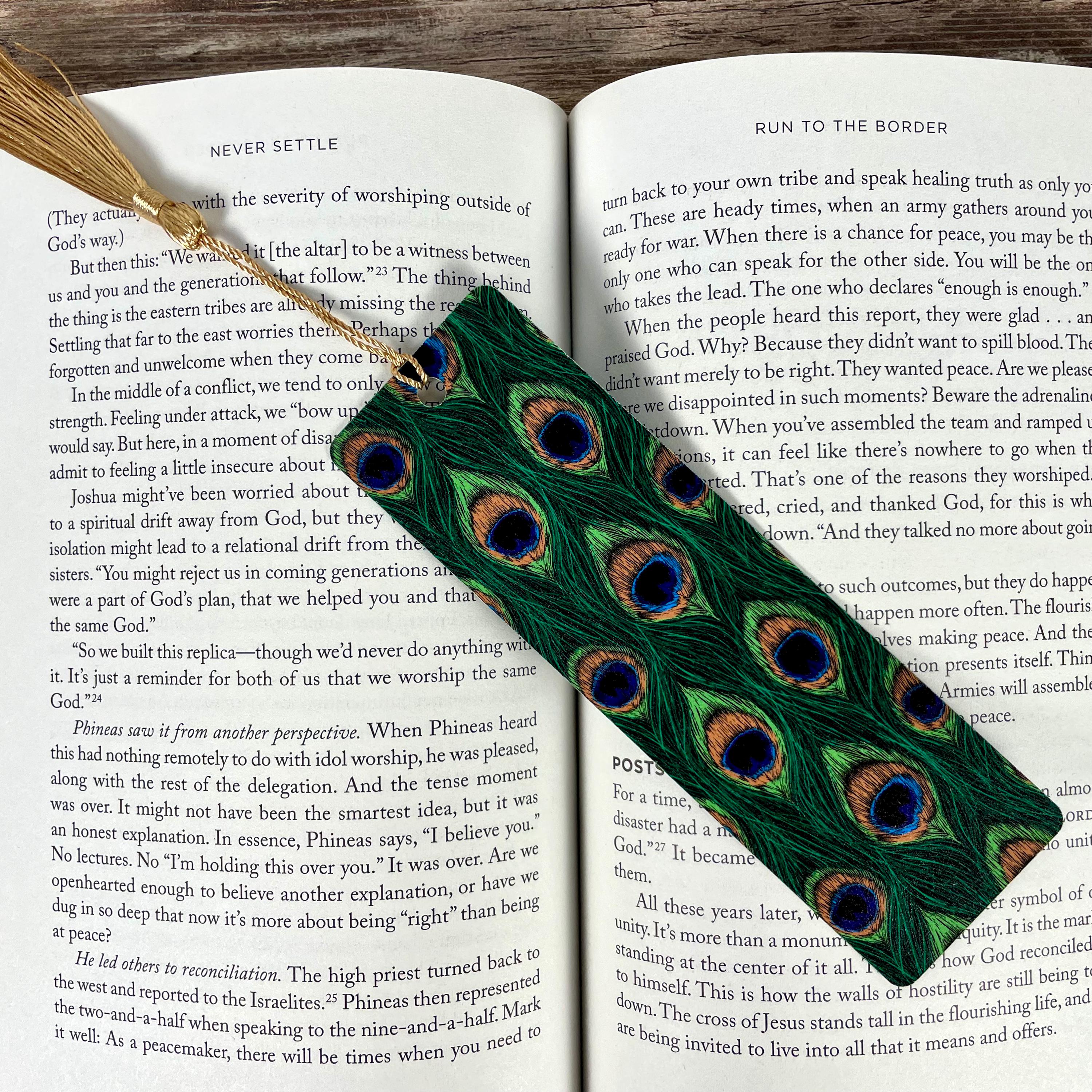 Peacock Feather Bookmark for Book Lovers Makes a Teacher Appreciation or Birthday Gift for Peacock Lovers and Readers