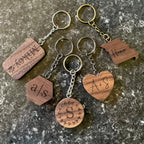 Personalized Keychain | Custom Keychain | Engraved Keychain | Handmade Walnut Wood Keychain | Name, Initials Gift
