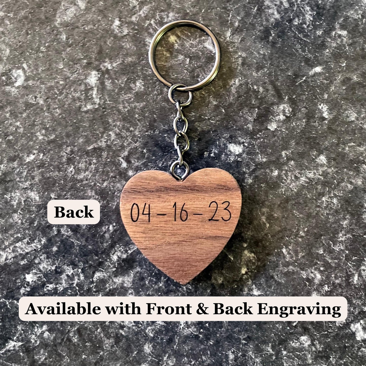 Personalized Keychain | Custom Keychain | Engraved Keychain | Handmade Walnut Wood Keychain | Name, Initials Gift
