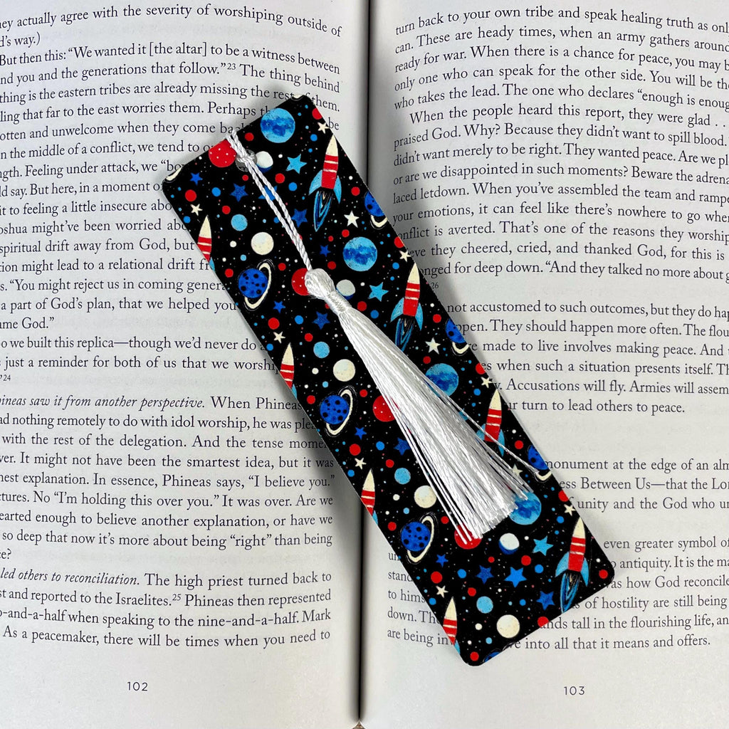Space Bookmark Makes an Astronomy Birthday Gift or Stocking Stuffer for Book Lovers and Young Readers